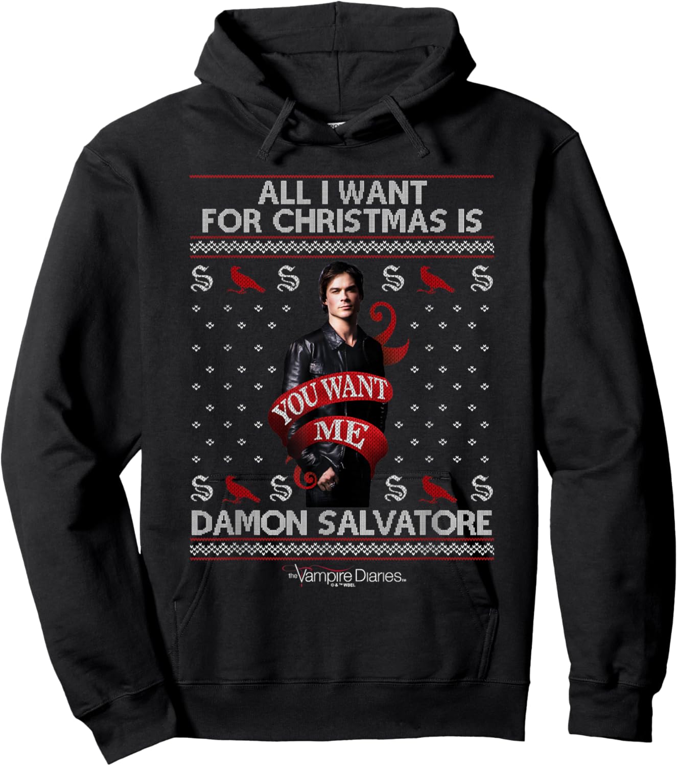 Vampire Diaries All I Want for Christmas is Damon Salvatore Hoodie - Hoodie | Black