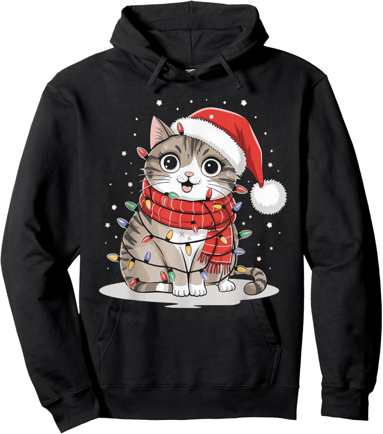 Cat Christmas Men Women Kids Hoodie - Hoodie | Black