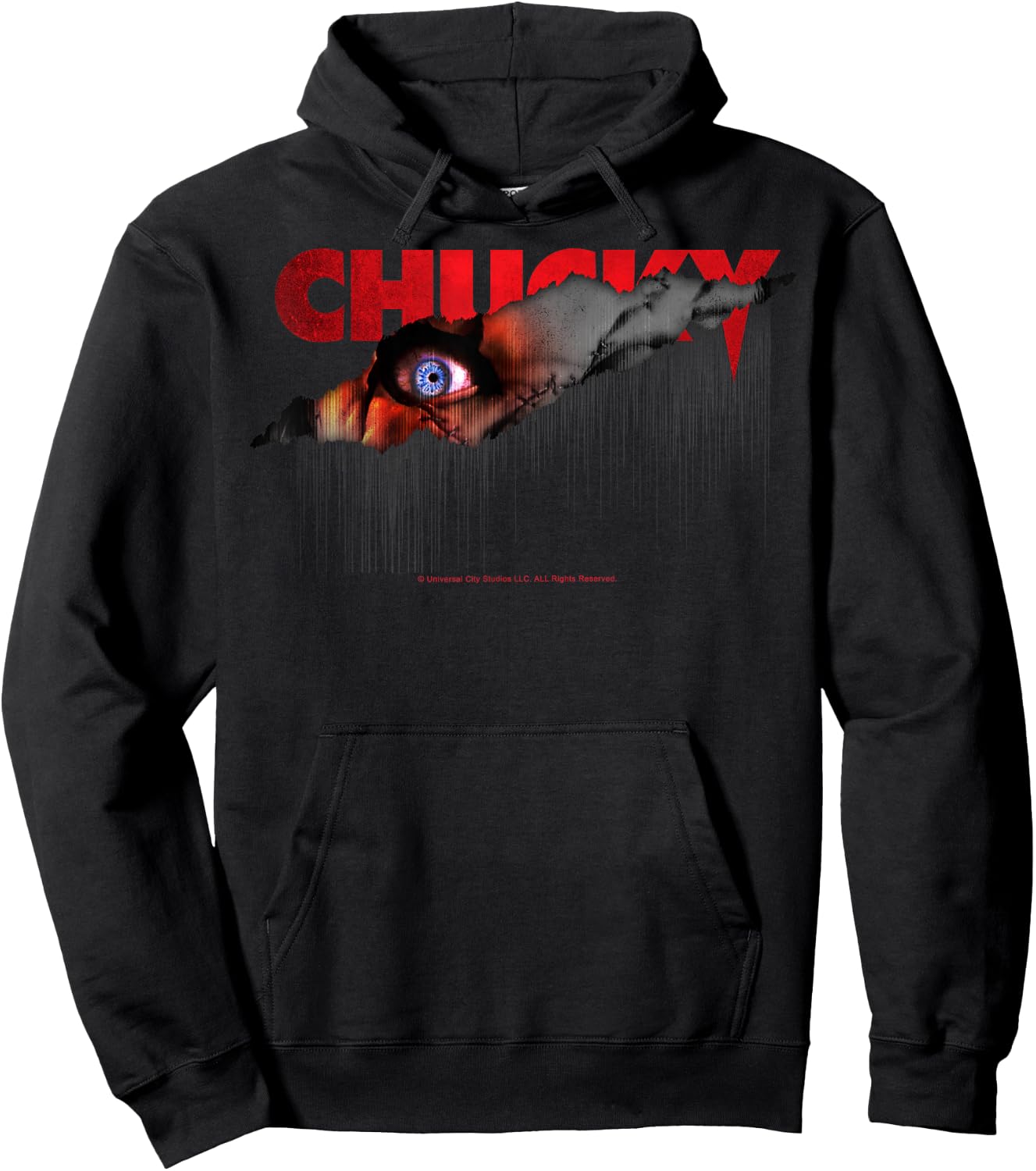 Chucky Shining Blue Eyeball Horror Hoodie - Hoodie | Black
