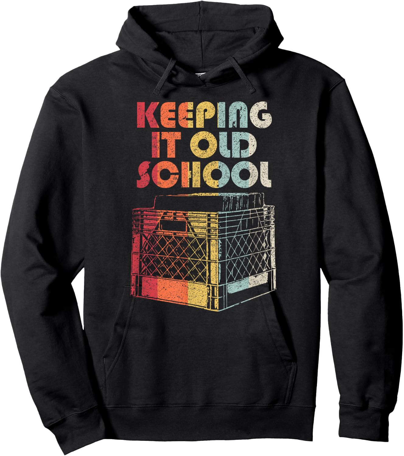 Vinyl Record Shirt. Retro Keeping It Old School Hoodie - Hoodie | Black