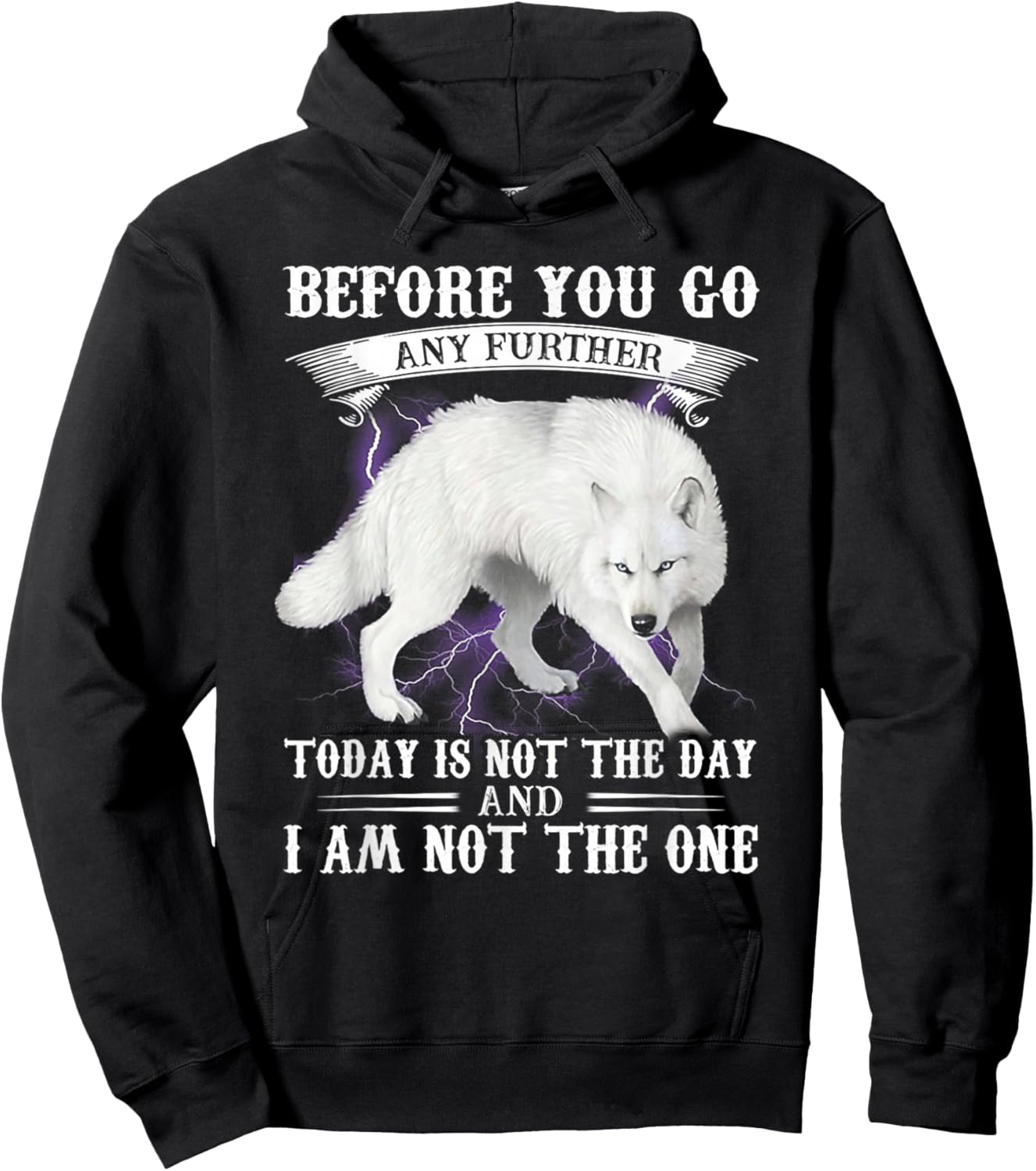 Wolf Before You Go Any Further Today Is Not The Day Hoodie - Hoodie | Black