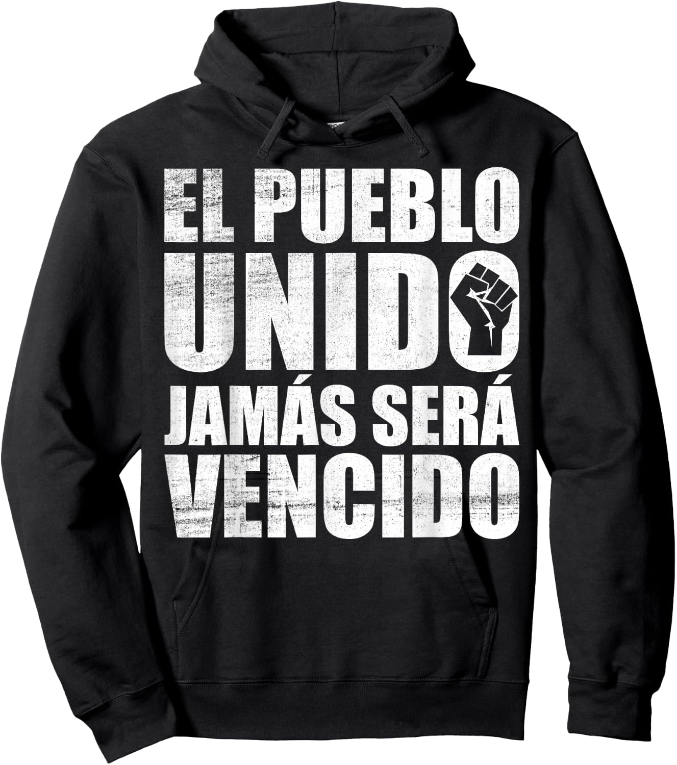 El Pueblo Unido Jamas Sera Vencido Protest Slogan Hoodie - Hoodie | Black