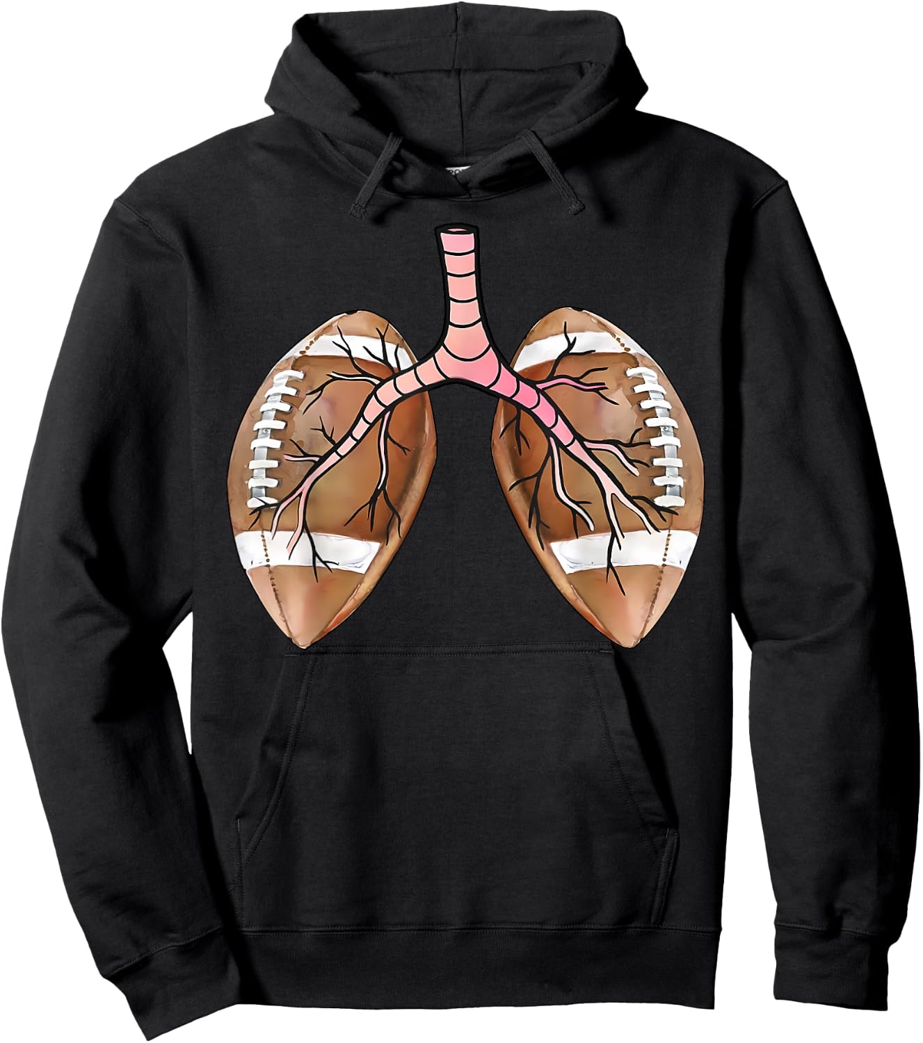 Football Lungs Respiratory Therapist Nurse Football Nursing Hoodie - Hoodie | Black