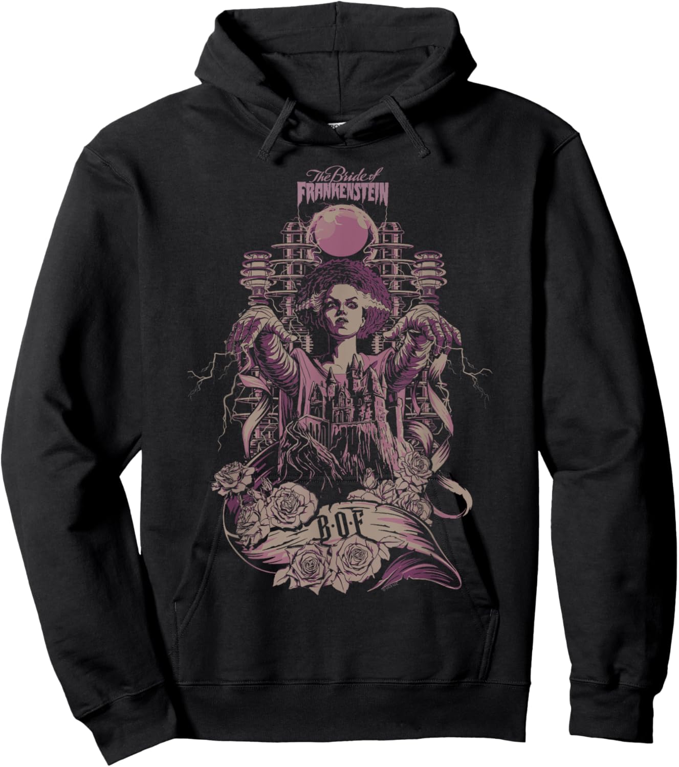 Universal Monsters Bride Of Frankenstein Vintage Hoodie - Hoodie | Black