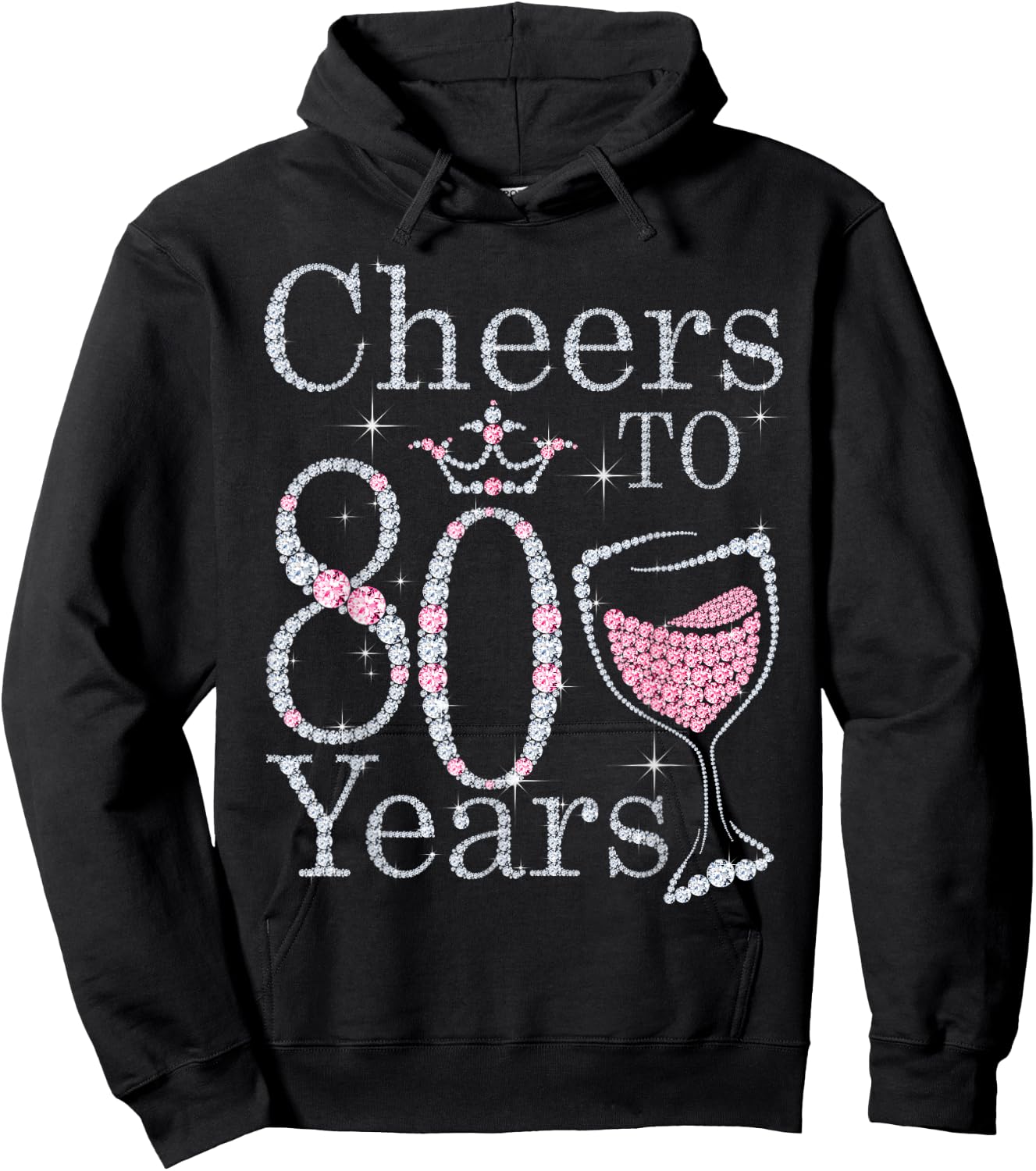 Cheers to 80 Years 1942 80Th Birthday Gift Hoodie - Hoodie | Black