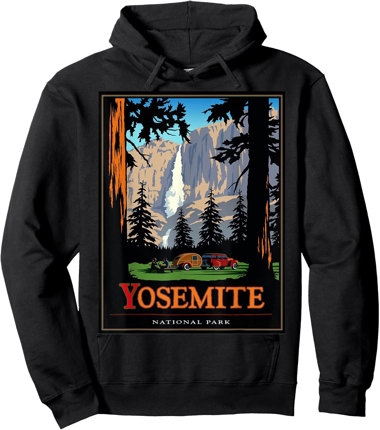 Yosemite Shirt Vintage National Park Hoodie - Hoodie | Black