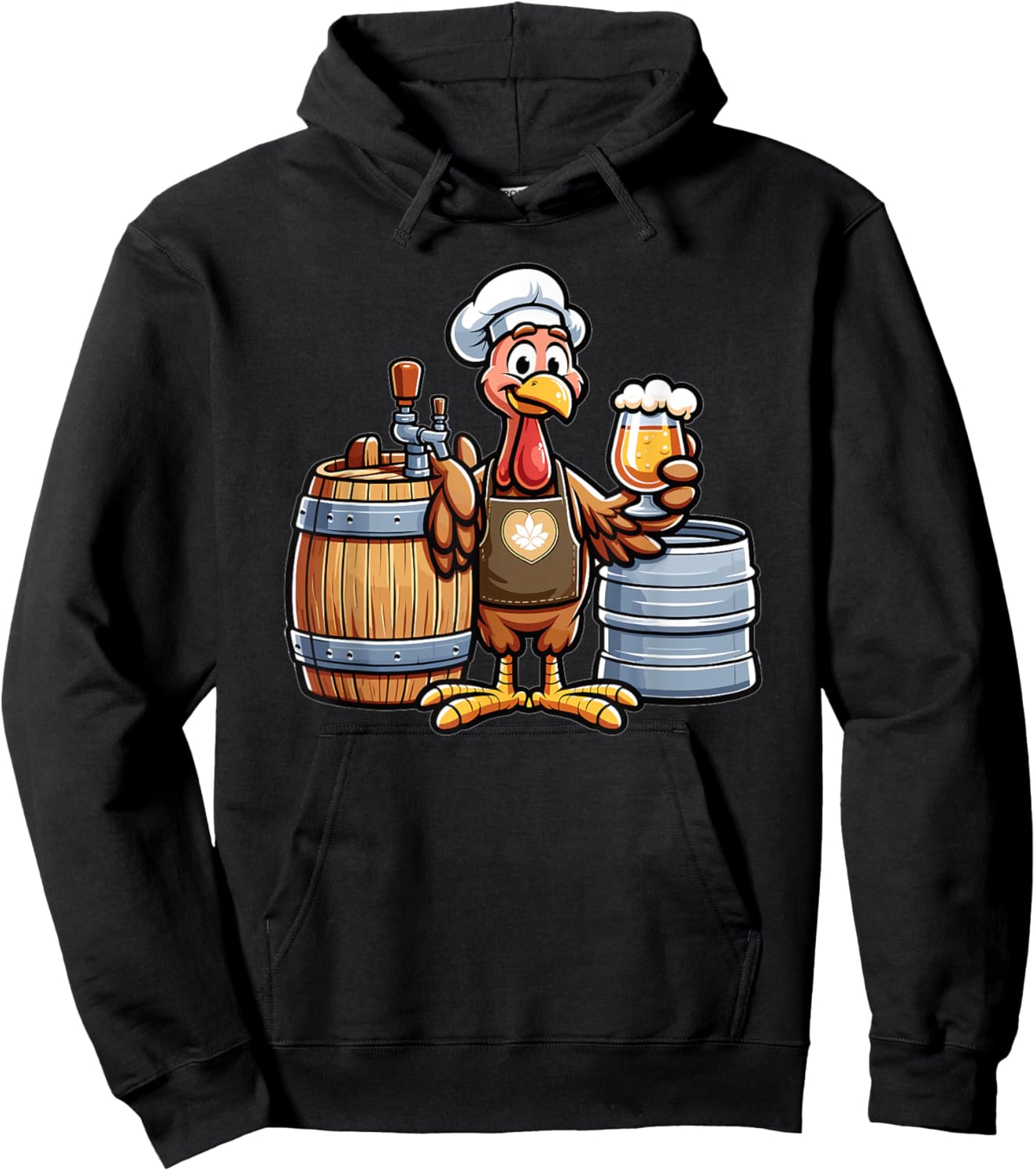Brewing Beer Thanksgiving Turkey With Beer Hoodie - Hoodie | Black