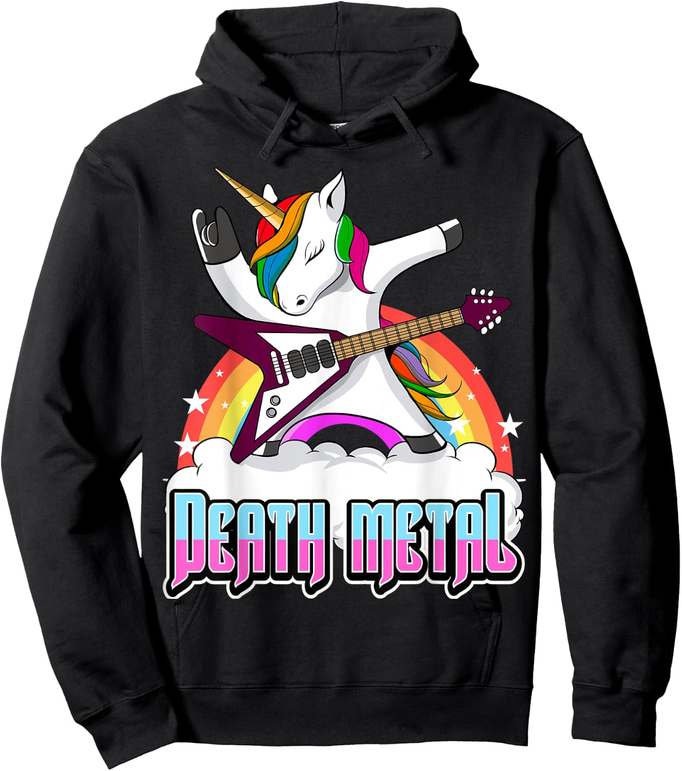 Death Metal Unicorn Funny Metal Heat Hard Rock Hoodie - Hoodie | Black