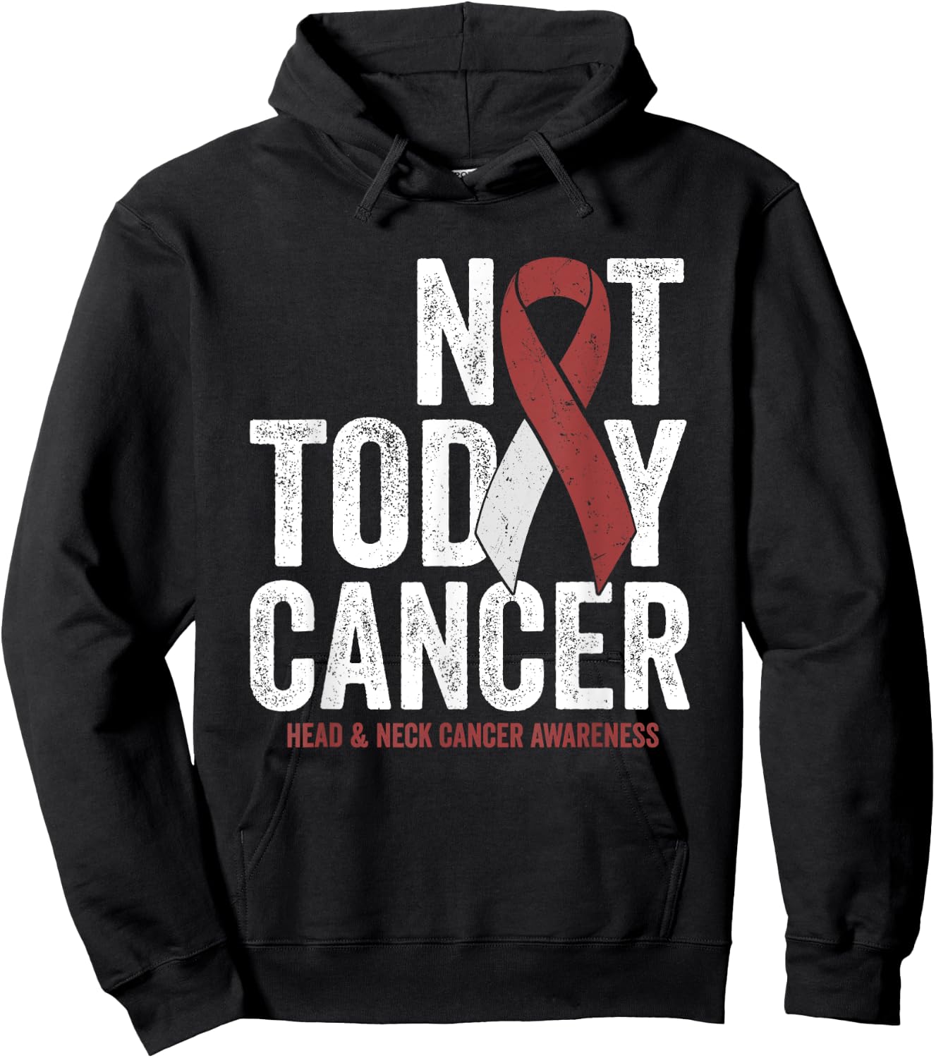 Not Today Throat Oral Head and Neck Cancer Awareness Ribbon Hoodie - Hoodie | Black