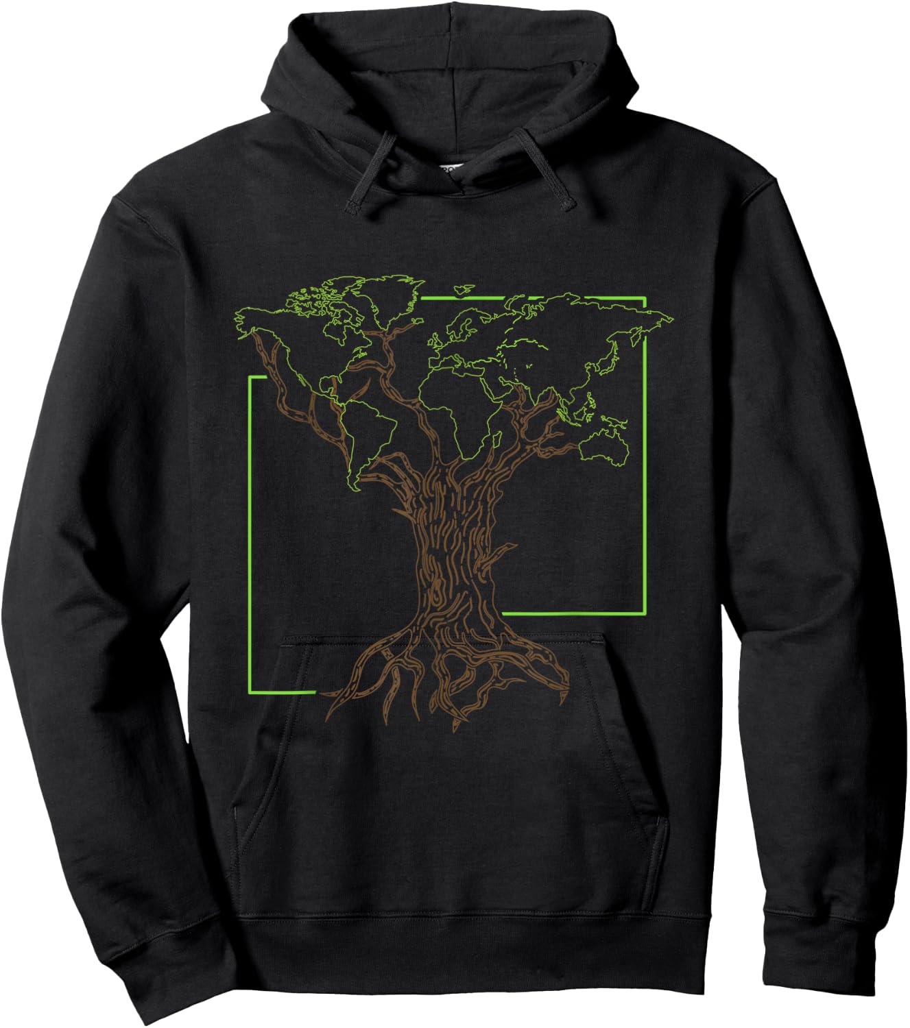 Arborist Gardener Tree World Map Nature Lover Gift Hoodie - Hoodie | Black