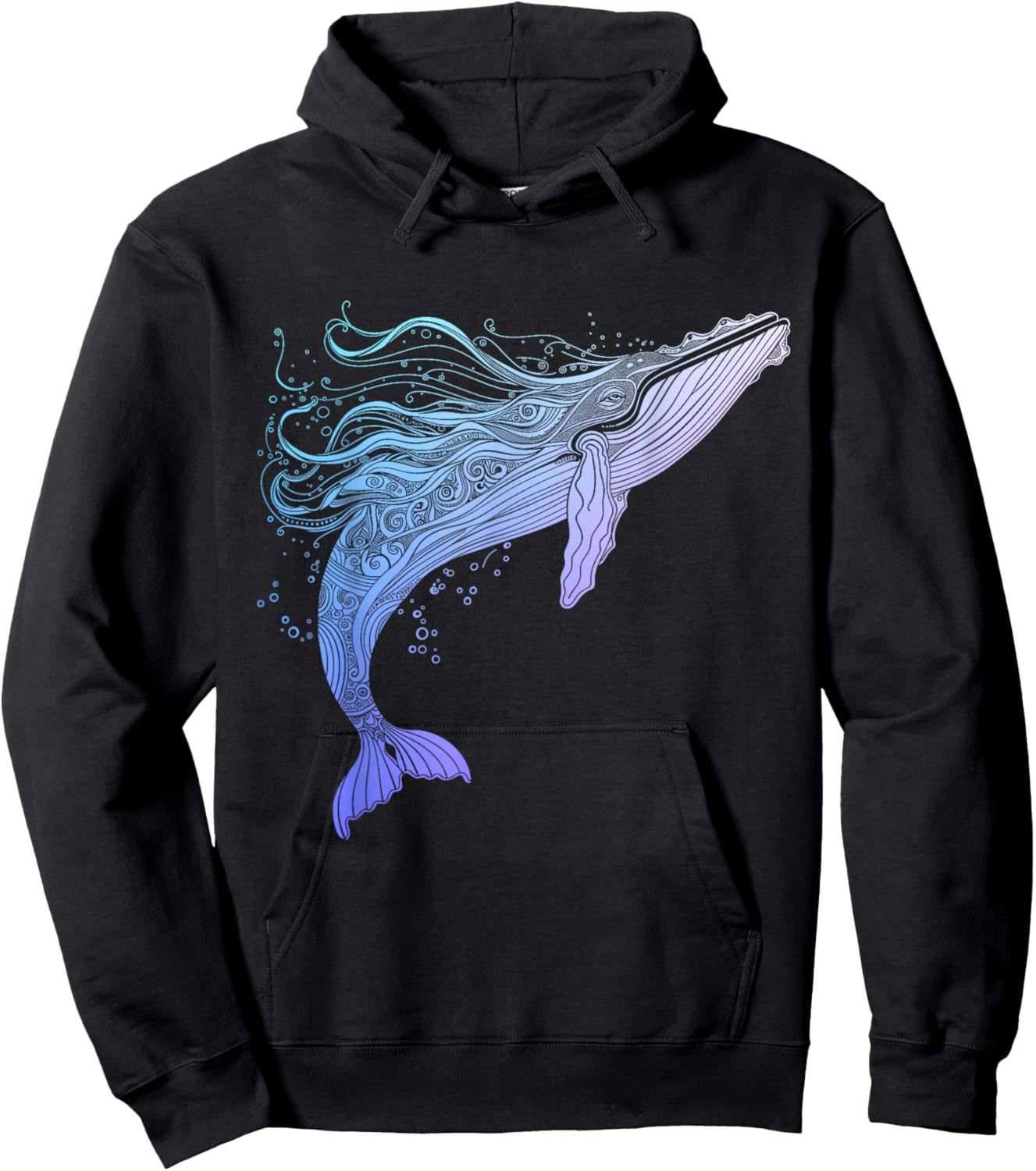 Blue Whale Humpback Whale Lover Hoodie - Hoodie | Black