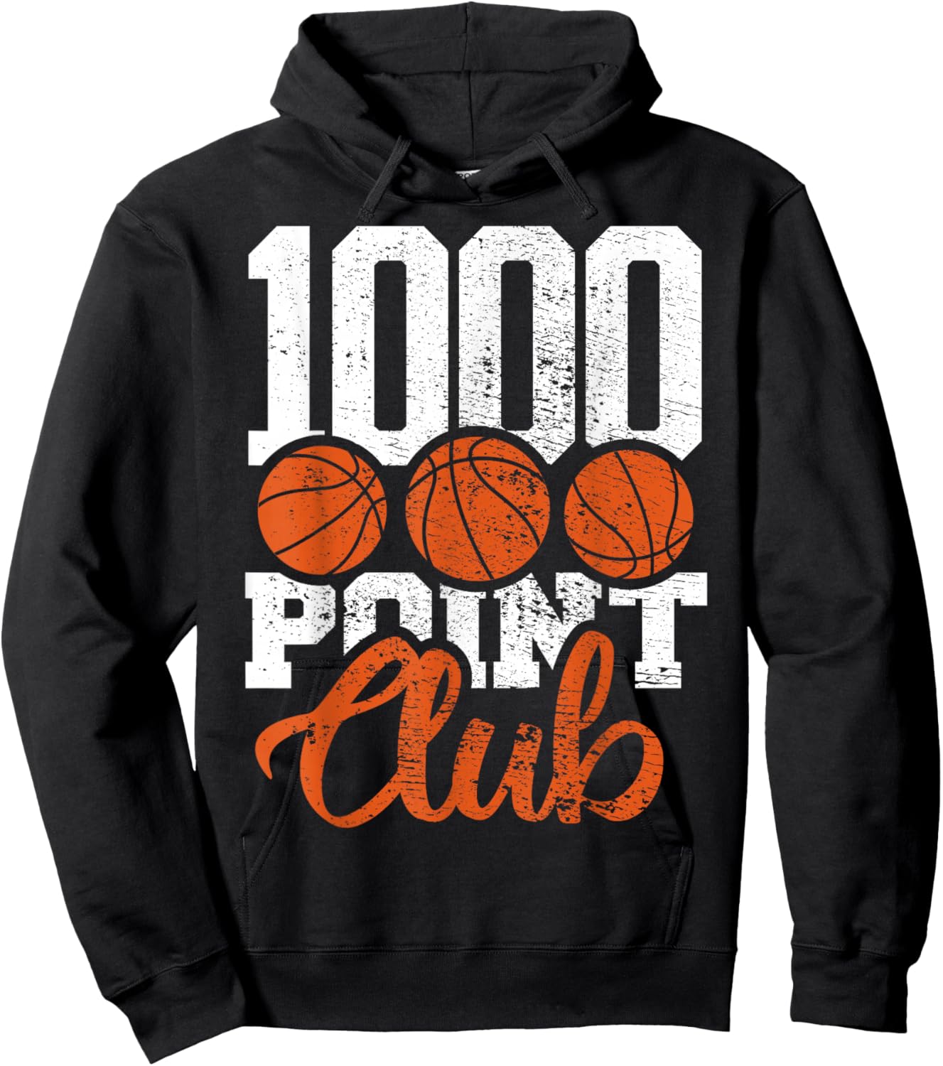 1000 Points Basketball Club Scorer Squad Basketball Player Hoodie - Hoodie | Black