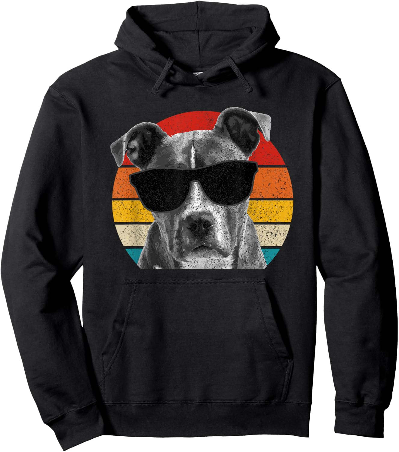 Pitbull Vintage Sunglasses Funny Pittie Dog Pitbull Owner Hoodie - Hoodie | Black