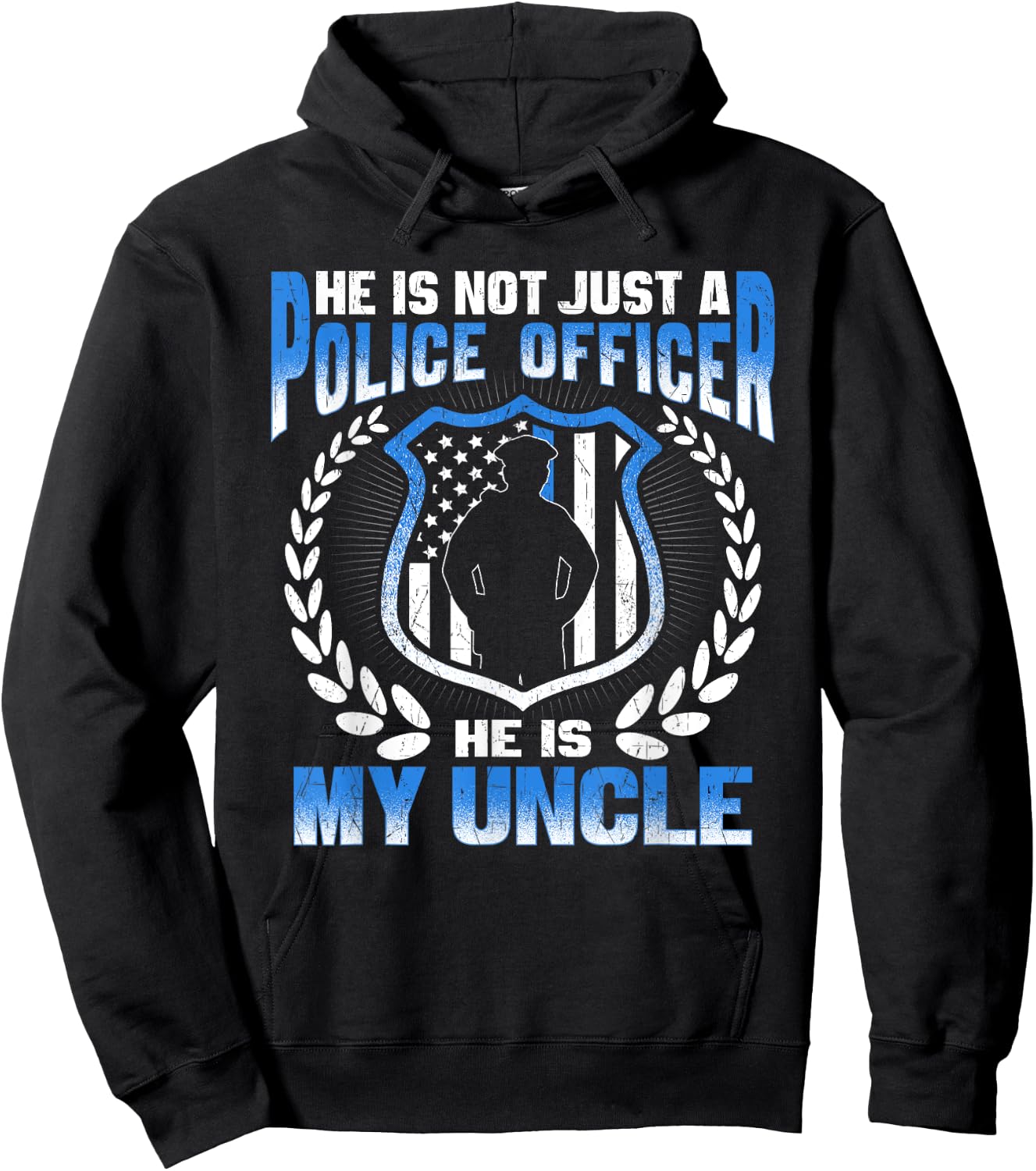 My Uncle Is A Brave Police Officer Proud Police Niece Nephew Hoodie - Hoodie | Black