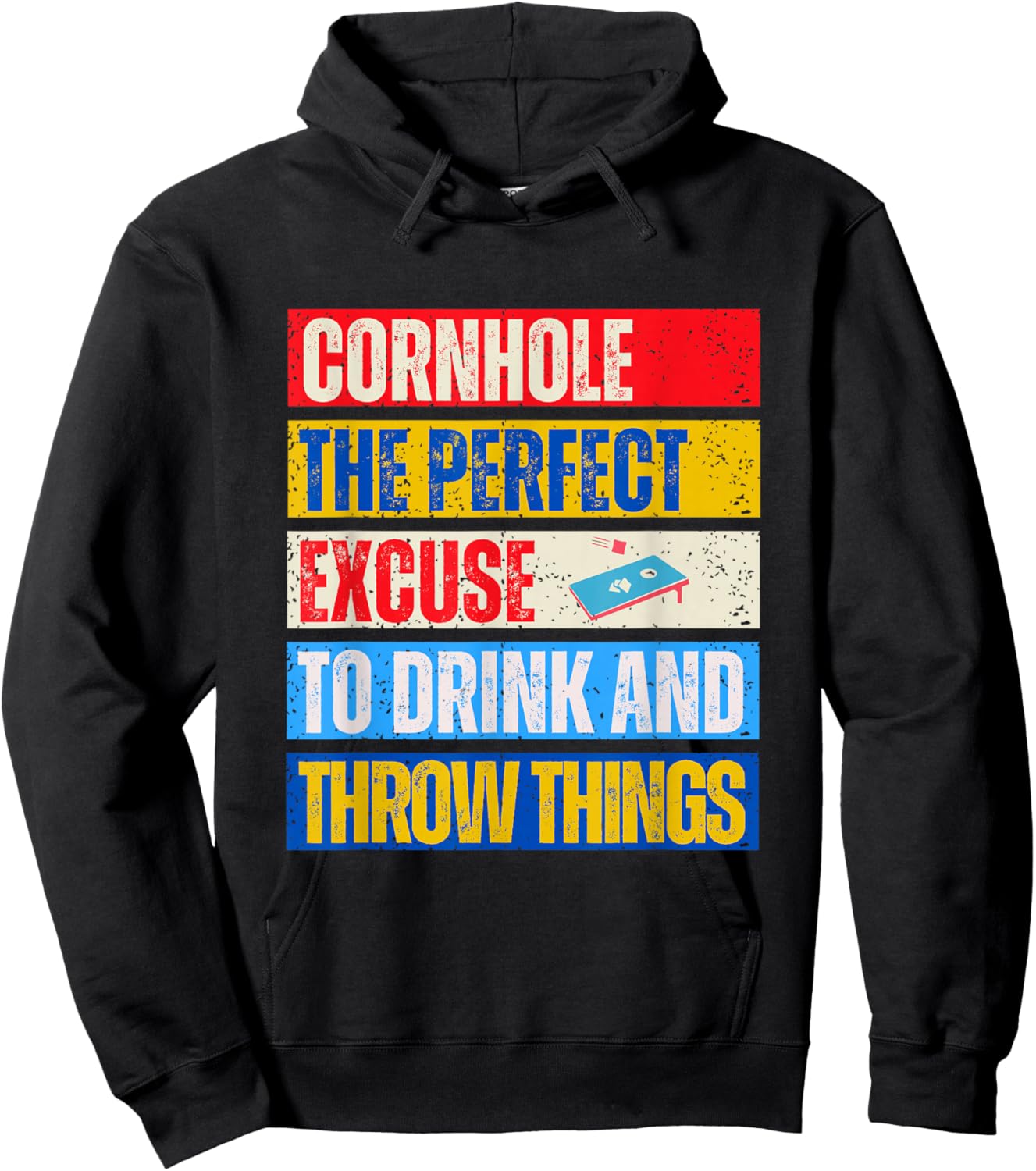 Cornhole Perfect Excuse Bean Bag Player Funny Cornhole Hoodie - Hoodie | Black