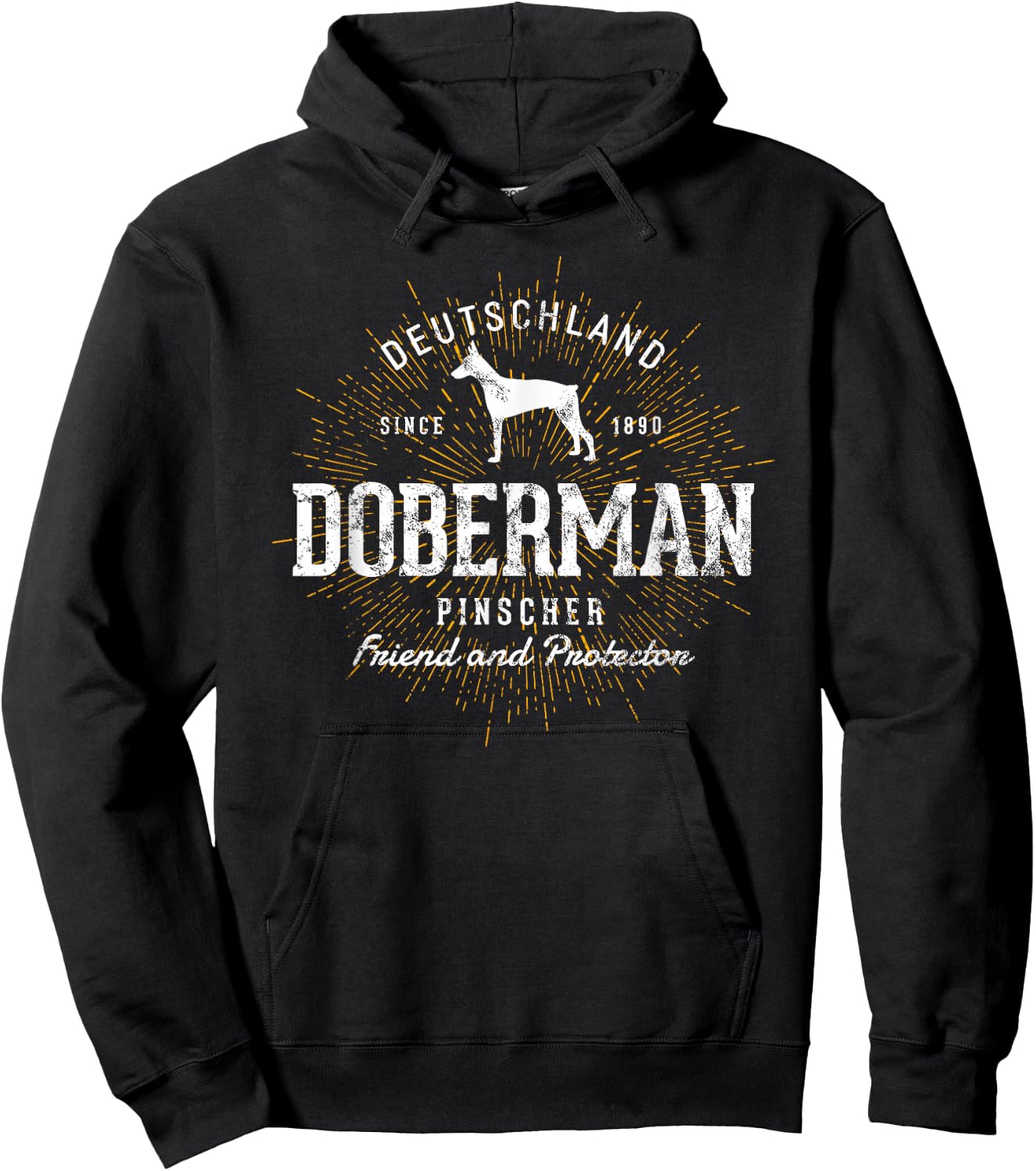Retro Doberman Pinscher Vintage Hoodie - Hoodie | Black