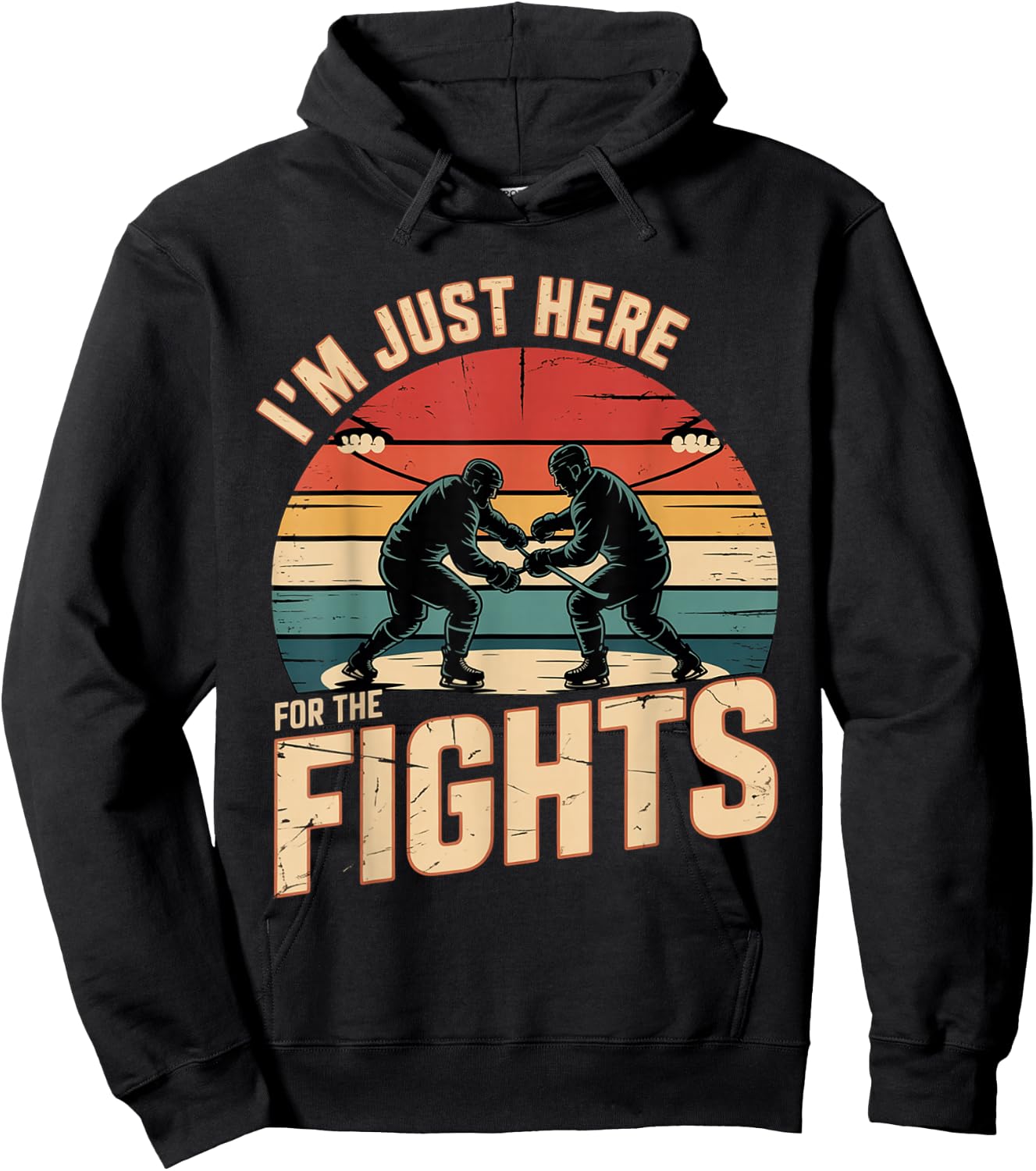 I'm Just Here for The Fights Hockey Fan Banter Hoodie - Hoodie | Black