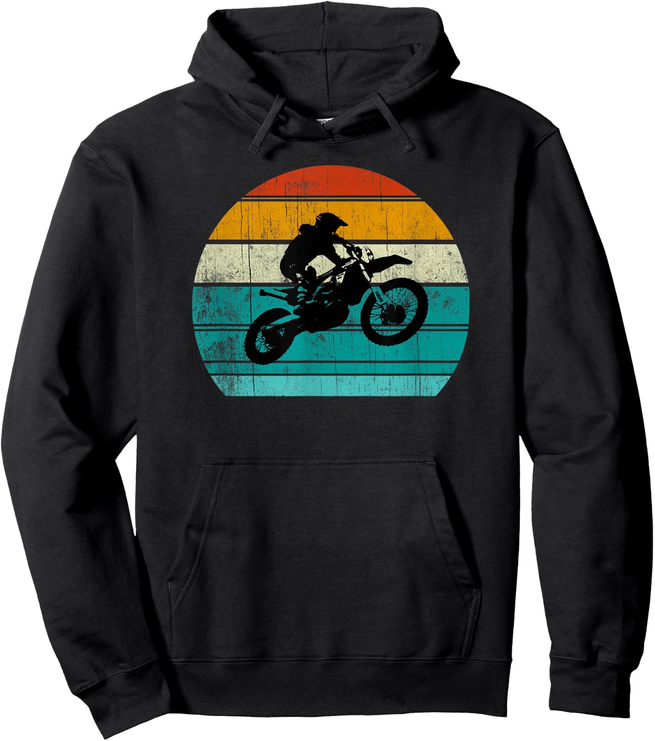Dirt Bike Motocross Motorcycle Vintage Retro Boys Men Hoodie - Hoodie | Black