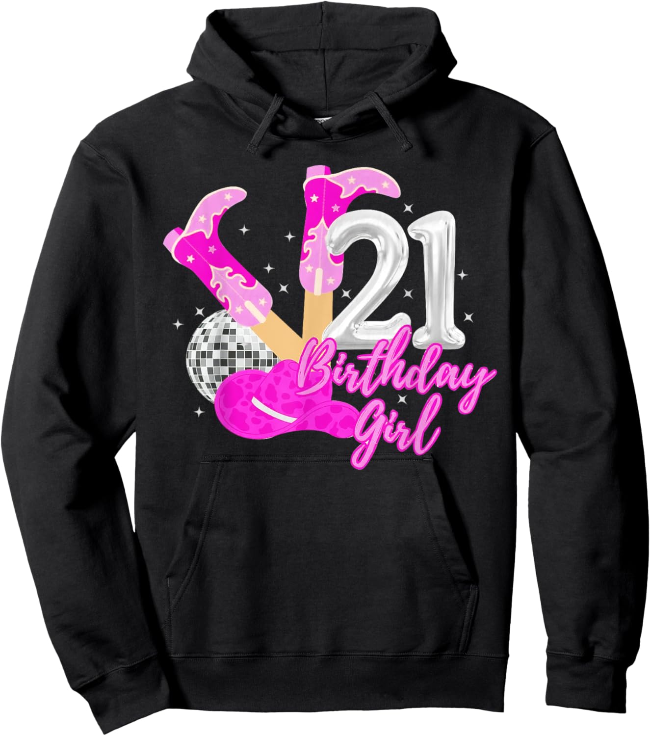 21st Birthday Girl Rodeo Western Cowgirl 21 Years Old Bday Hoodie - Hoodie | Black