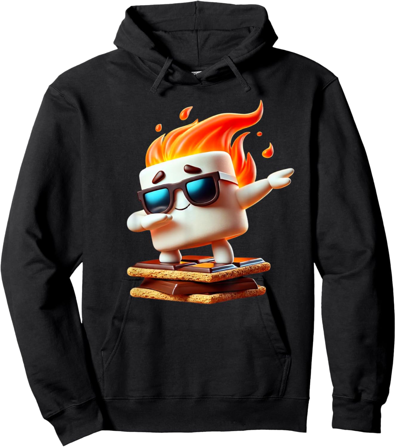 Dabbing Smore Marshmallow Cute Dab Dance Camping Camper Gift Hoodie - Hoodie | Black