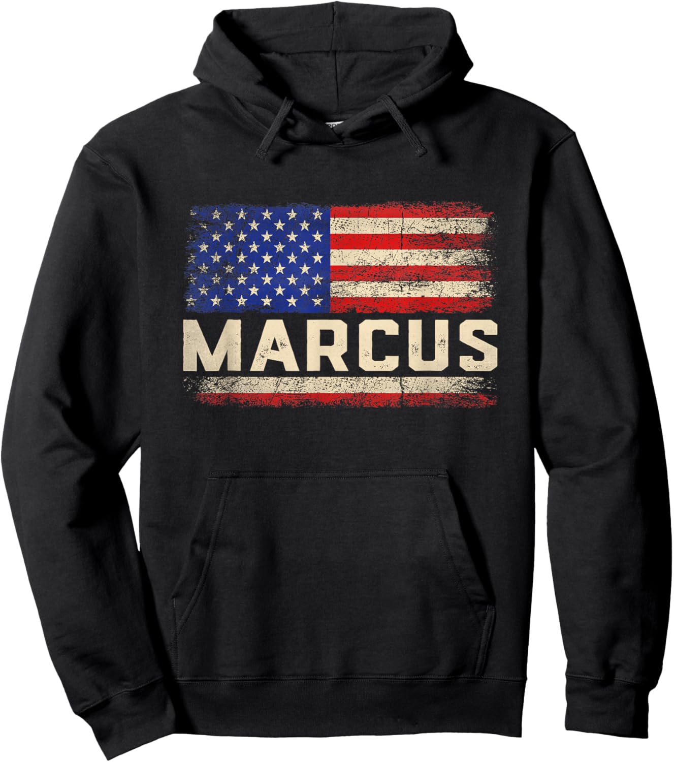 Marcus First Name Shirt Marcus Name American Flag Women Kids Men Hoodie - Hoodie | Black