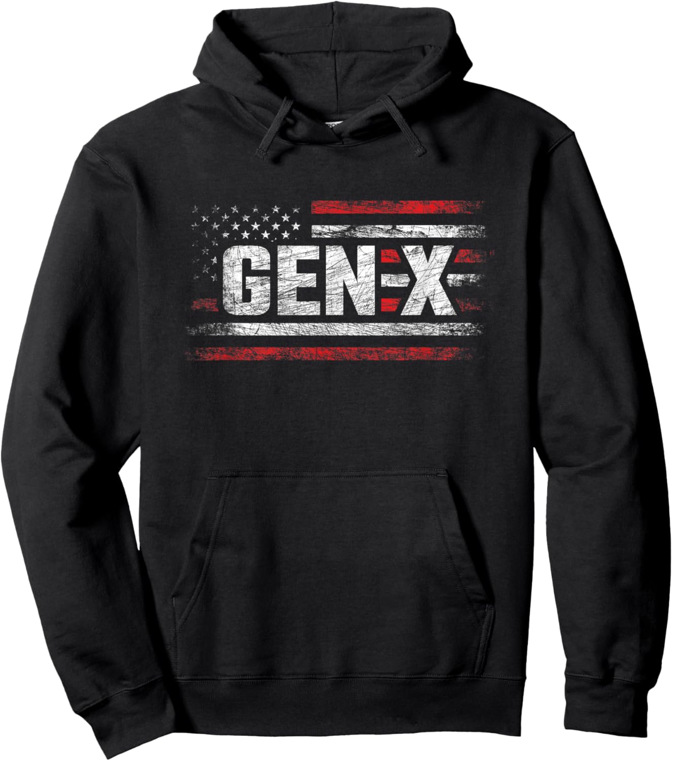 Generation X - Gen Xer - Gen X American Flag - Gen X Hoodie - Hoodie | Black