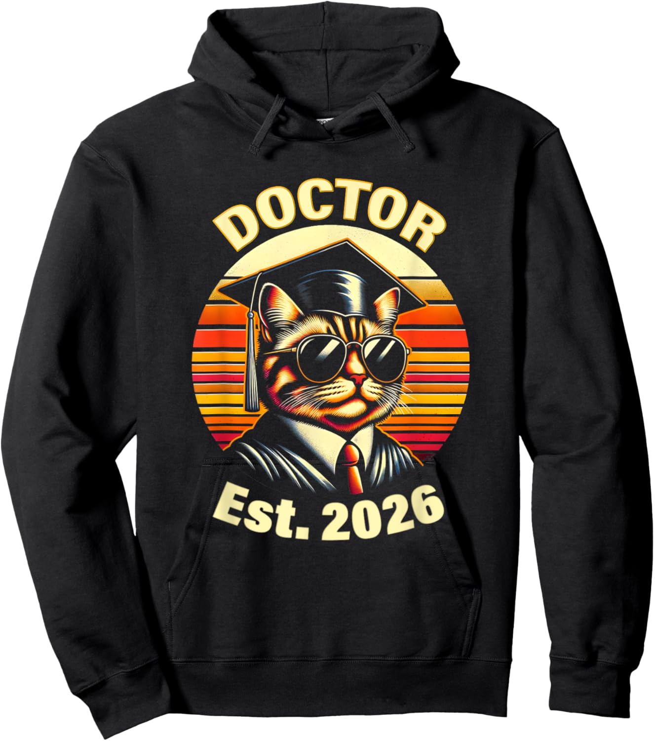 2026 Doctor Graduate PhD Degree for Doctorate with Cat Dr. Women Hoodie - Hoodie | Black