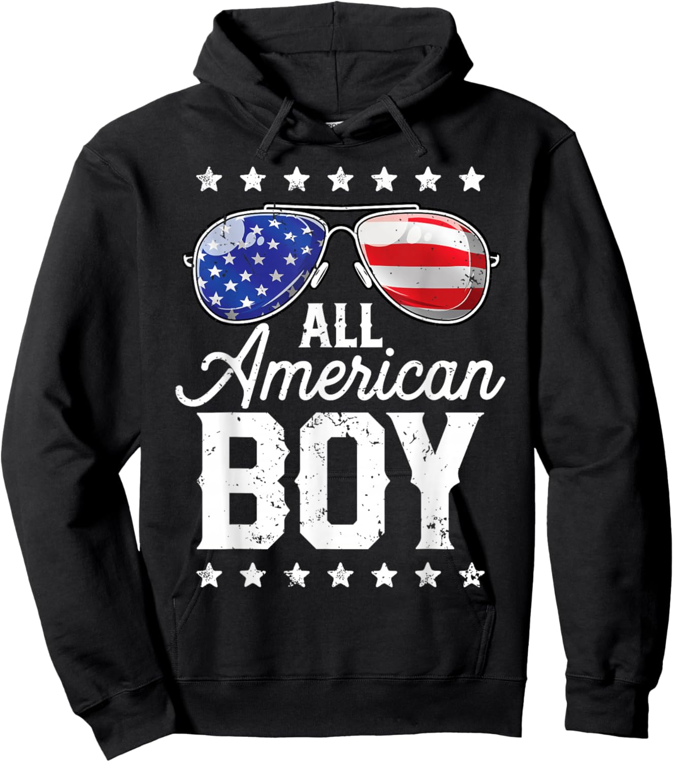 All American Boy 4th of July USA Sunglasses Family Matching Hoodie - Hoodie | Black