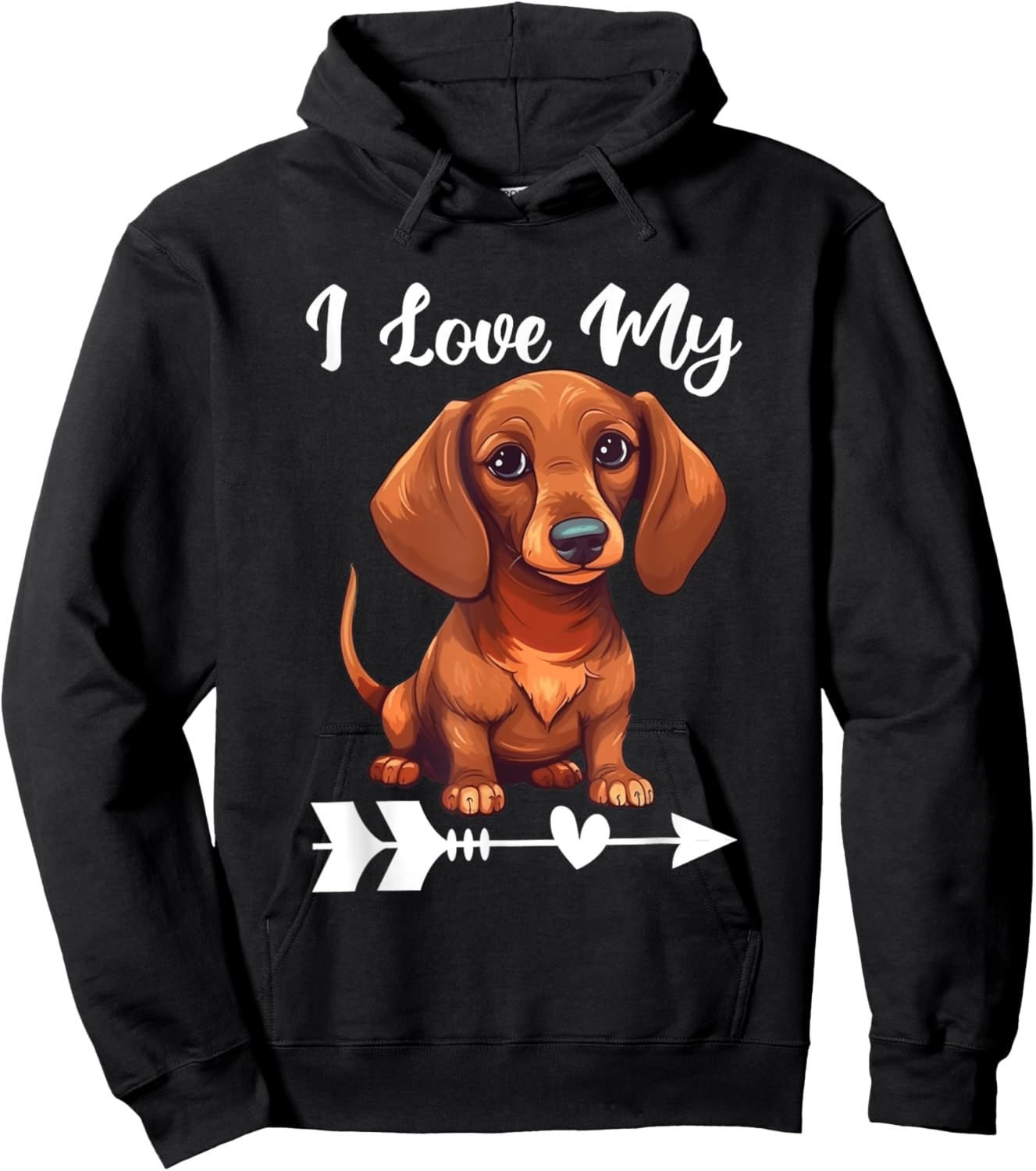 I Love My Dachshund - Wiener Dog Trainer Breeder Pet Owner Women Girls Kids Hoodie - Hoodie | Black