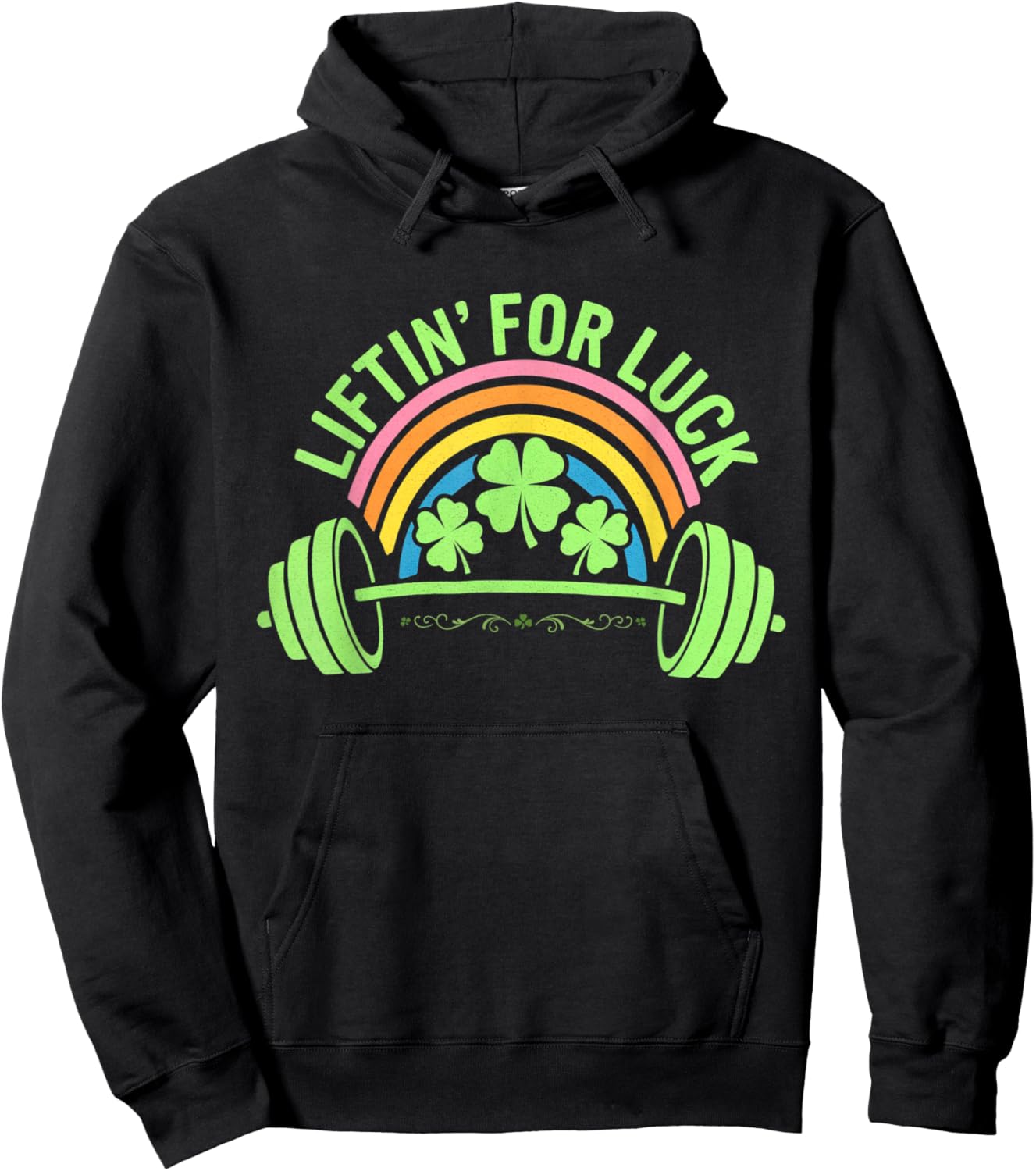 Liftin' for Luck Funny St Patricks Day Gym Workout Fitness Hoodie - Hoodie | Black