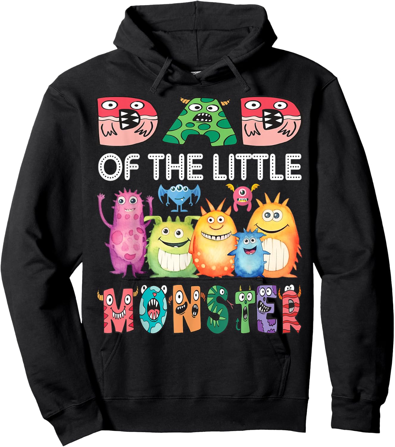 Dad Of The Little Monster Kids 1St Birthday Party Hoodie - Hoodie | Black