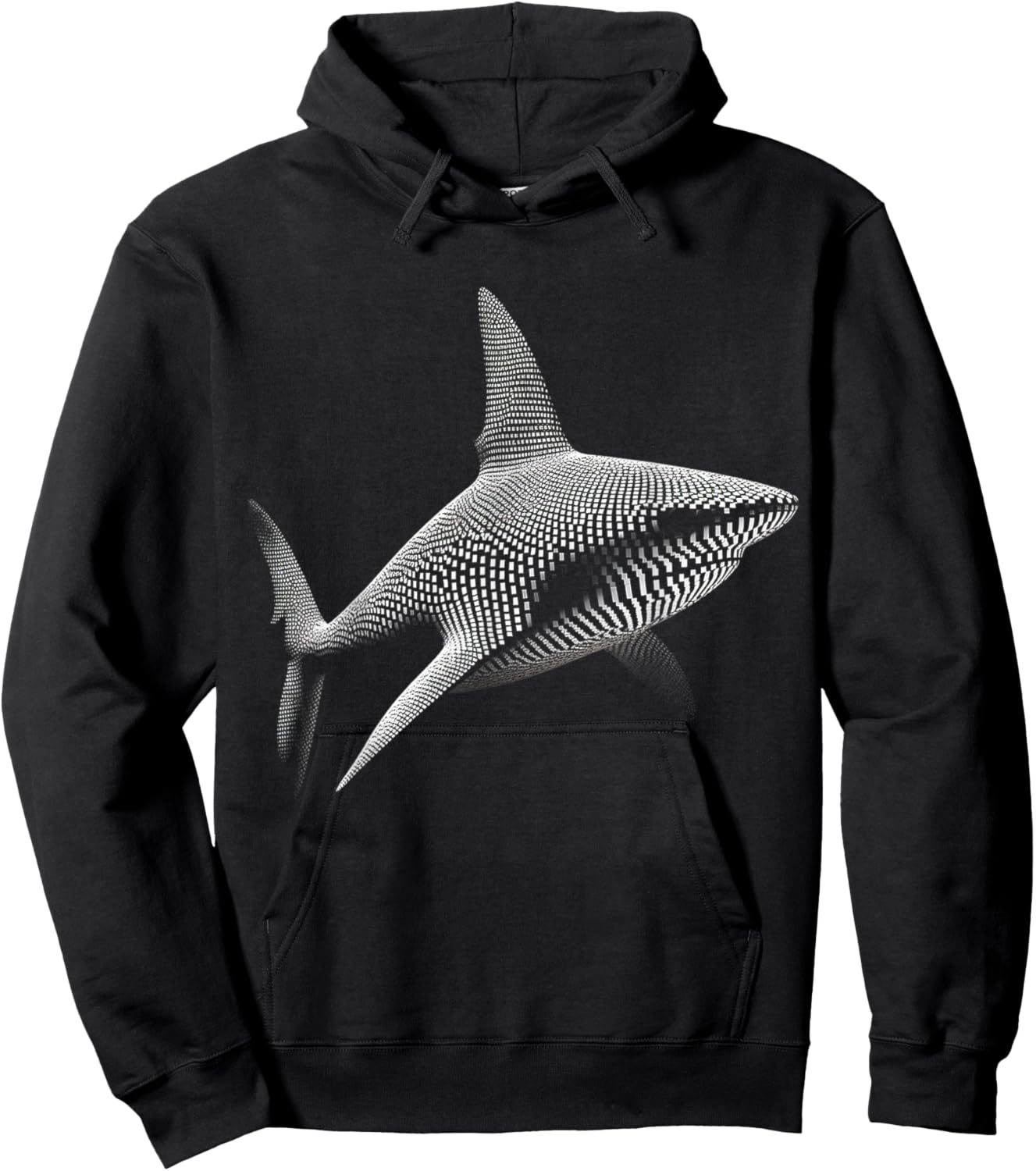 Shark Pixel Graphic Animal Art Shark Hoodie - Hoodie | Black