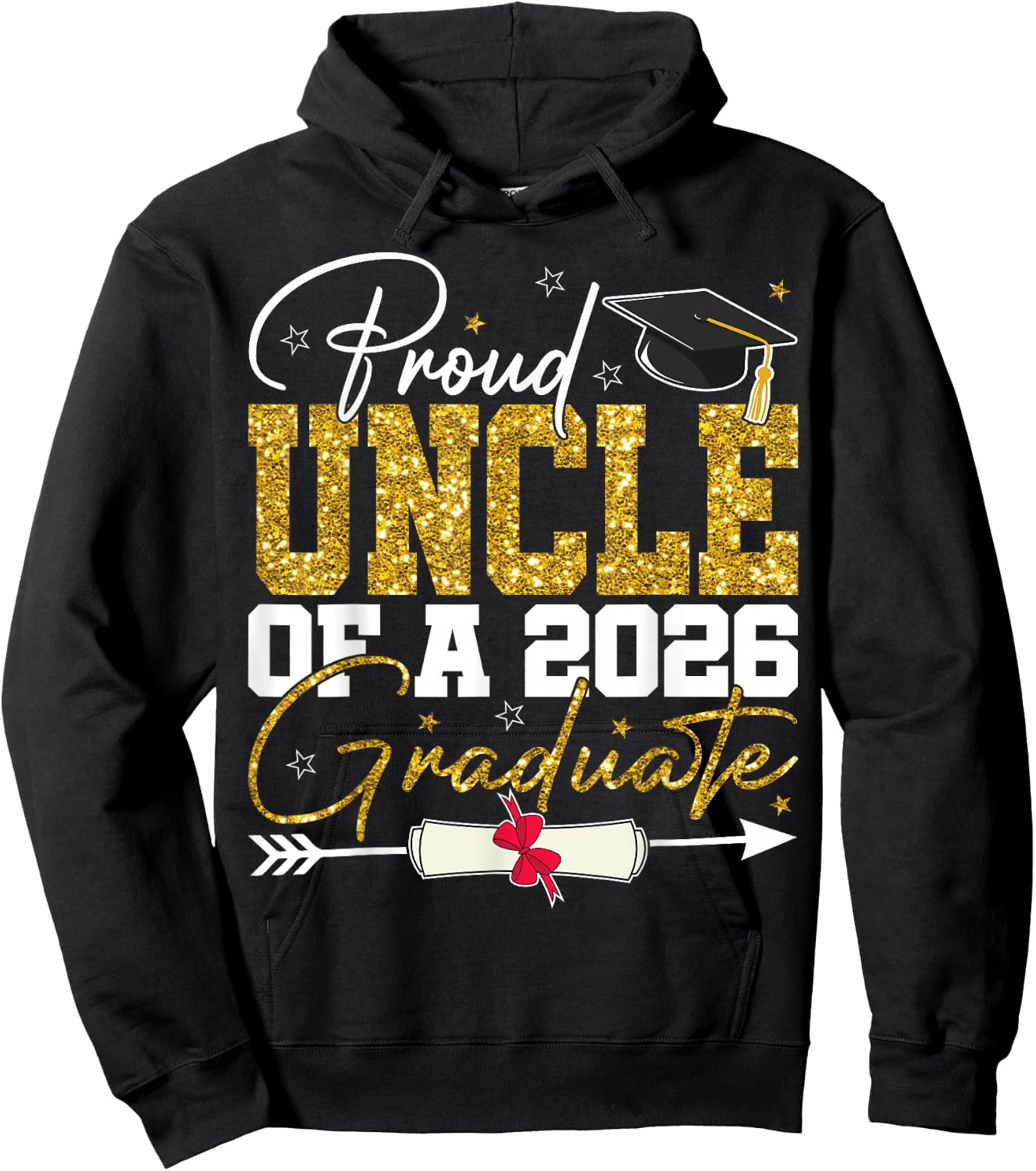 Proud Uncle of A Senior 2026 Graduate Family Graduation 2026 Hoodie - Hoodie | Black