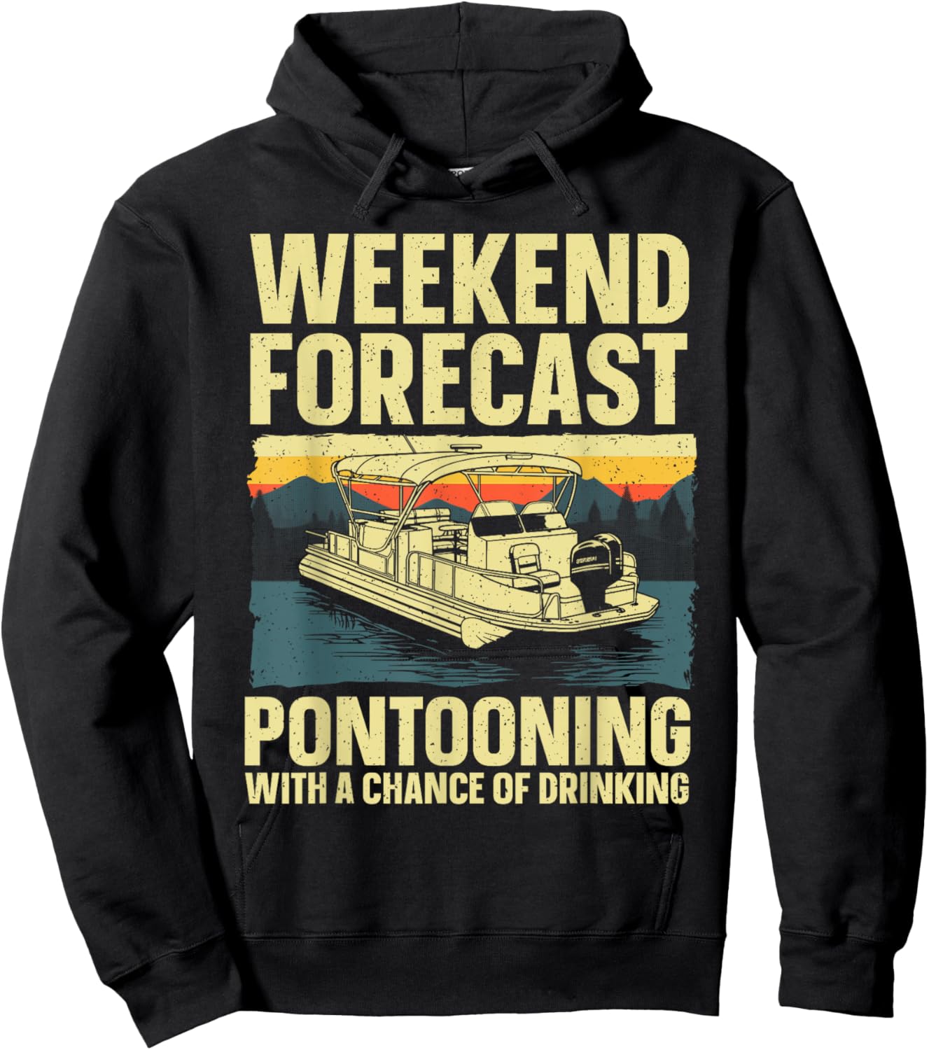 Funny Pontoon Boat Art Women Lake Boating Captain Hoodie - Hoodie | Black
