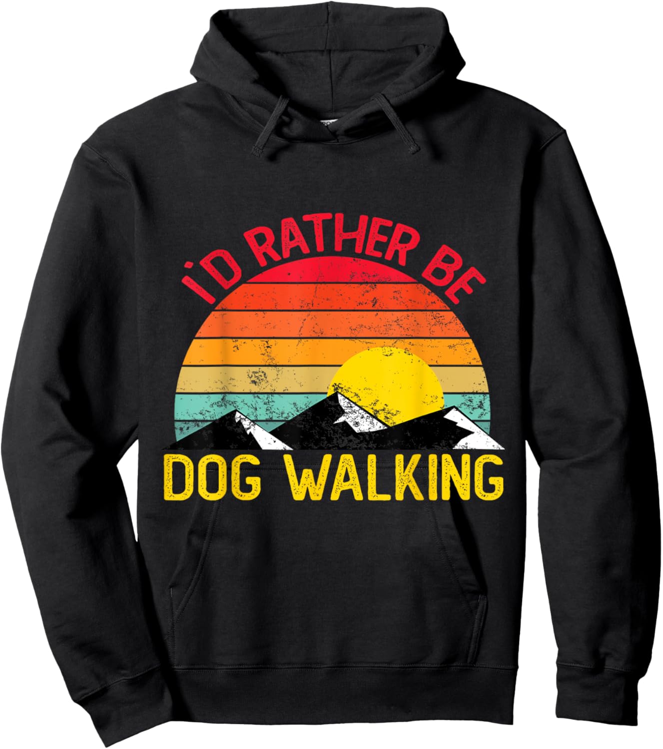 Id Rather Be Dog Walking Shirts Funny Dog Walking Men Women Kids Hoodie - Hoodie | Black