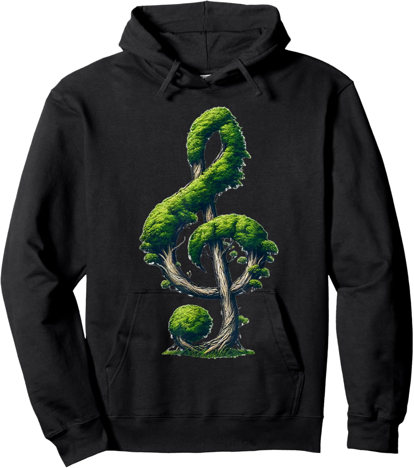 Tree Treble Clef Musical Note Music Nature Hoodie - Hoodie | Black