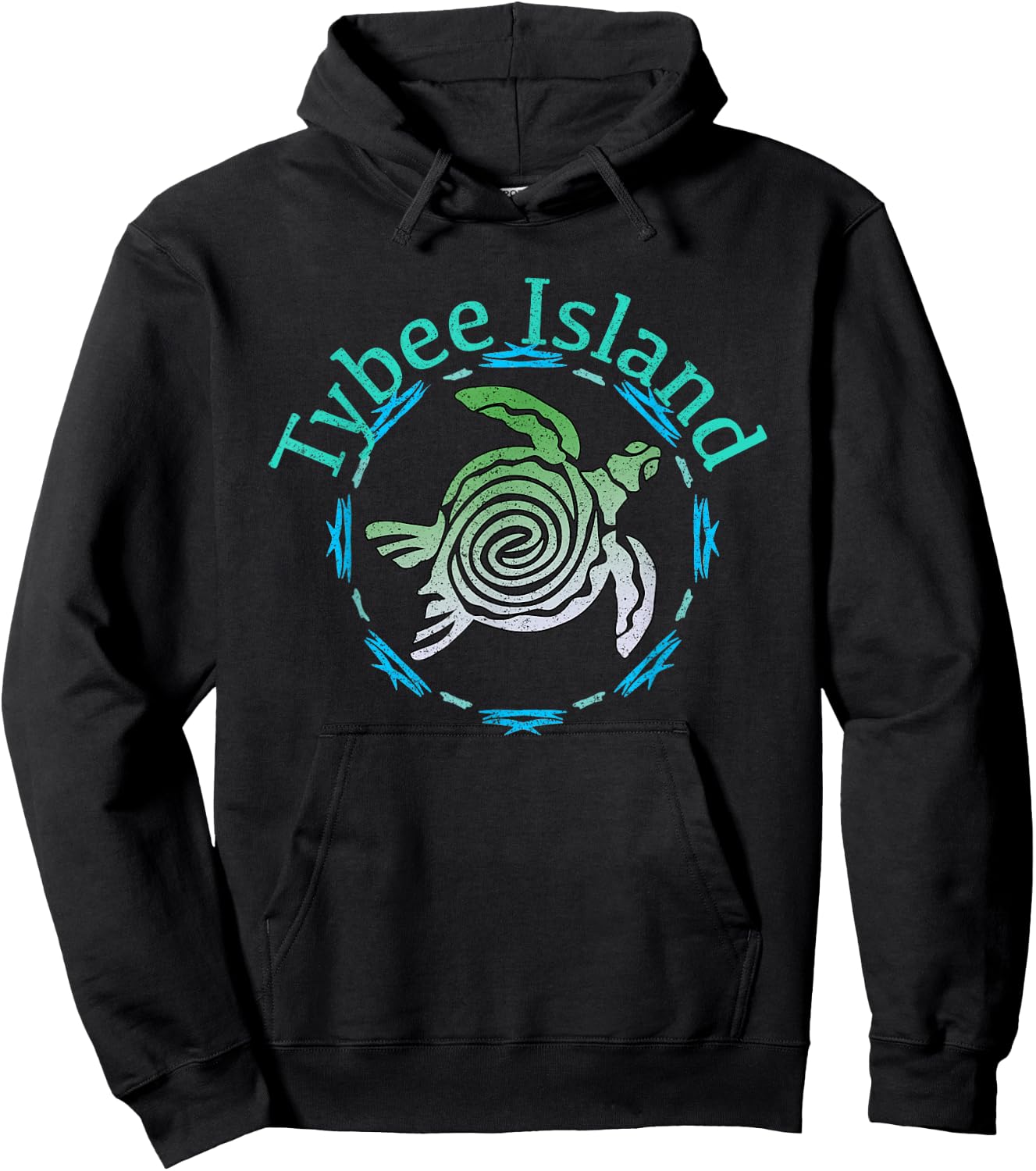 Tybee Island Design / Vintage Tribal Turtle Gift Hoodie - Hoodie | Black
