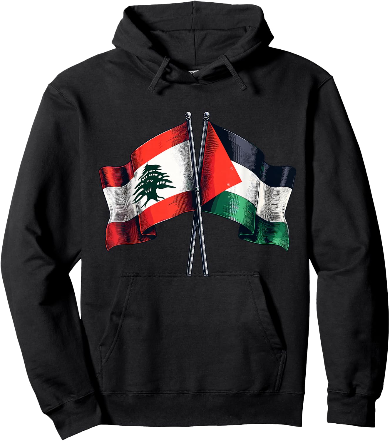 Lebanon Palestine Hoodie - Hoodie | Black