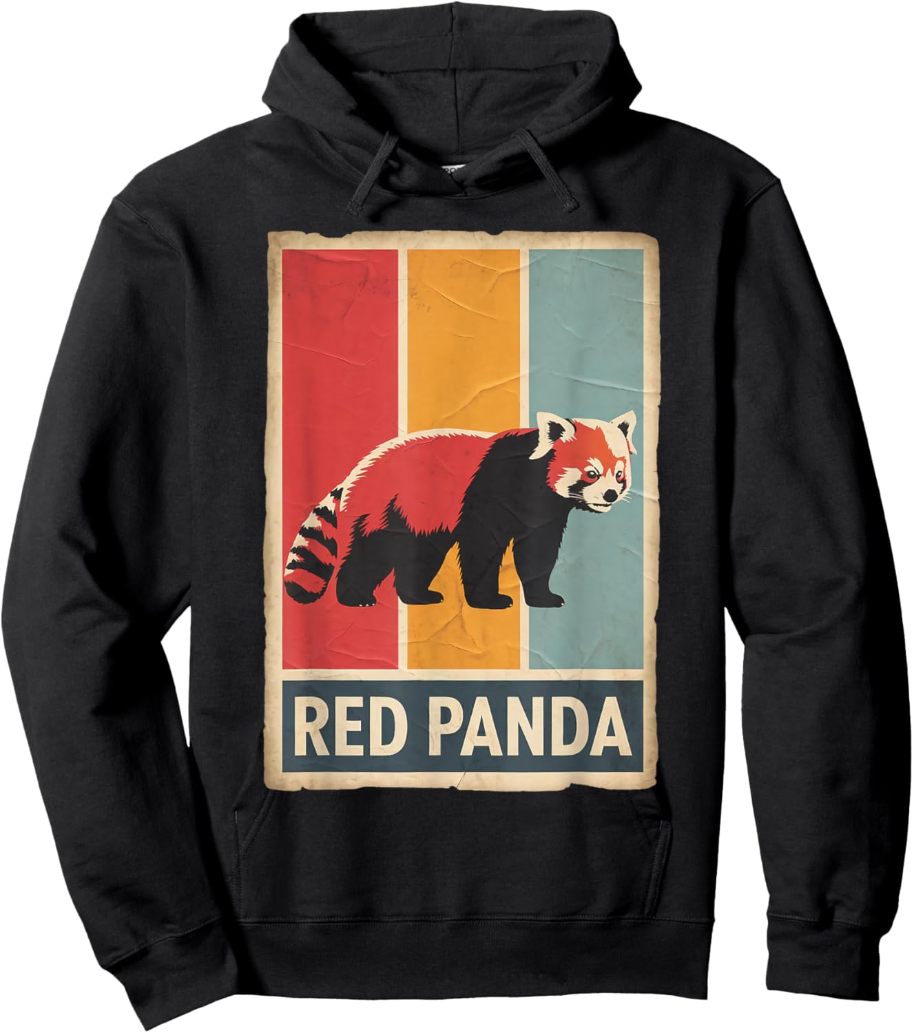 Retro Wildlife Animal Vintage Red Panda Hoodie - Hoodie | Black