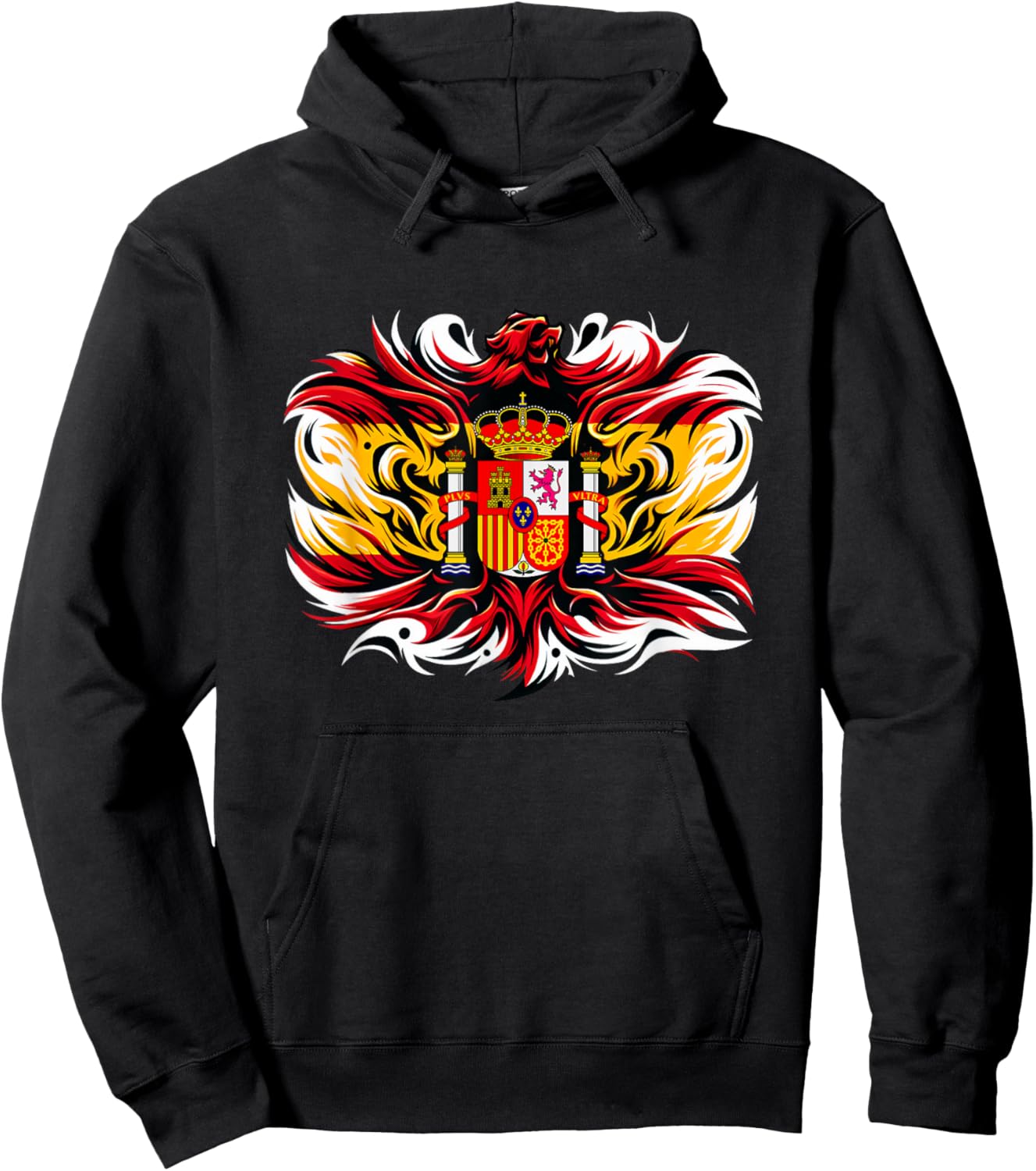Spanish Banner Fan Spain Flag Retro Art Eagle Hoodie - Hoodie | Black