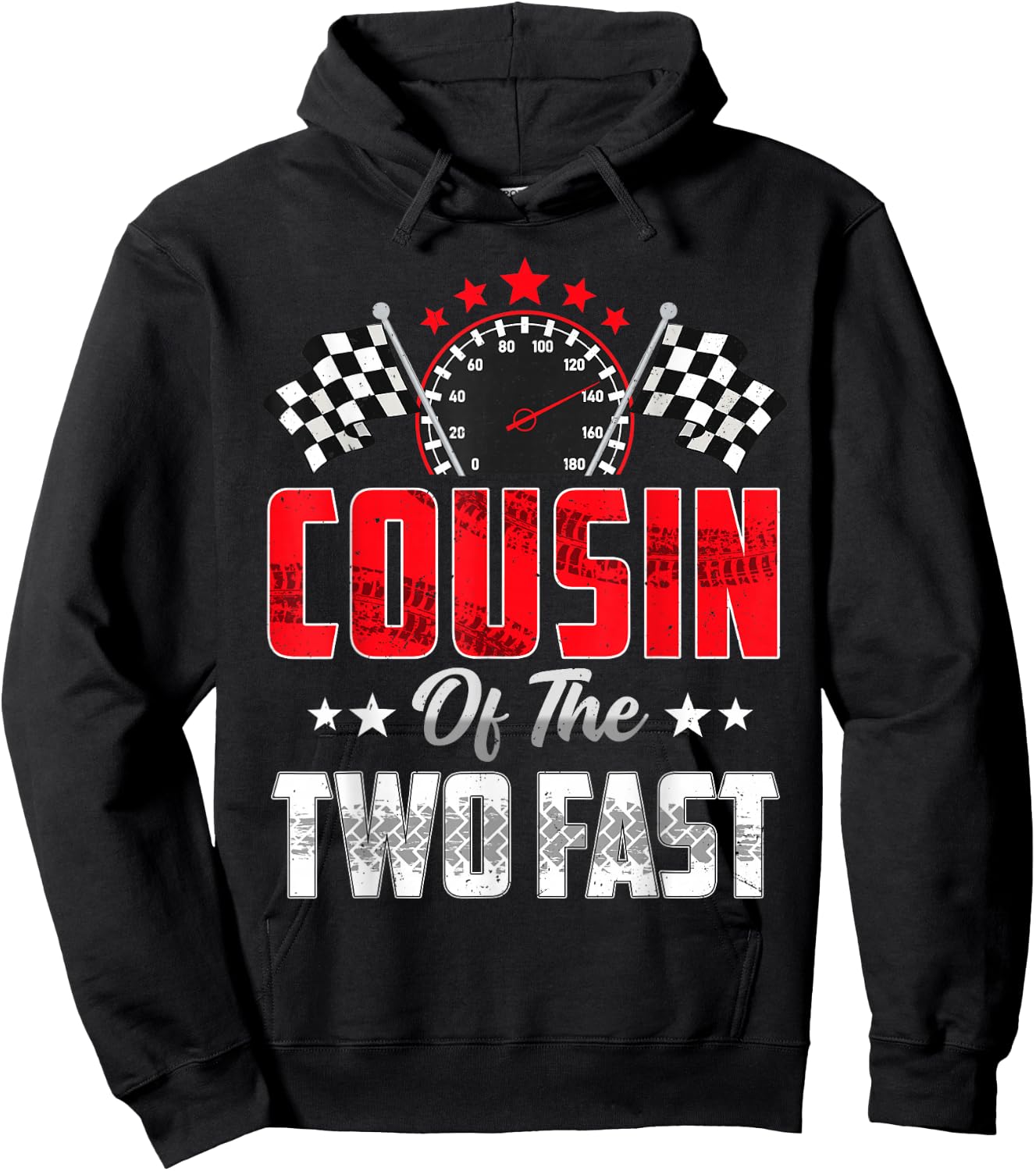 Cousin of The Two Fast 2nd Birthday Racing Car Family Hoodie - Hoodie | Black