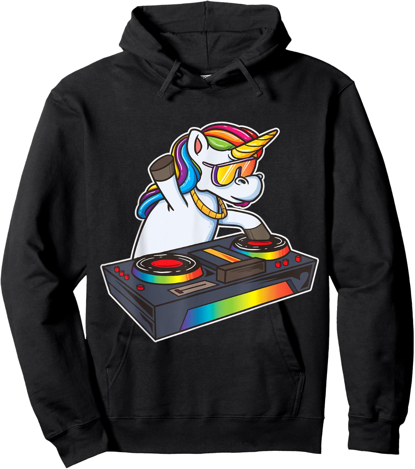 Unicorn DJ Party Club Disk Jockey Shirt EDM Dance Club Gift Hoodie - Hoodie | Black