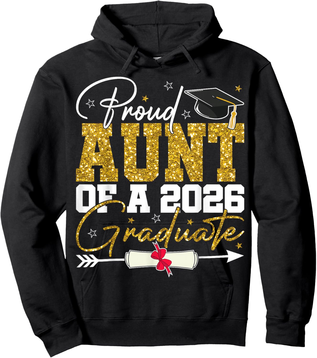 Proud Aunt of A Senior 2026 Graduate Family Graduation 2026 Hoodie - Hoodie | Black
