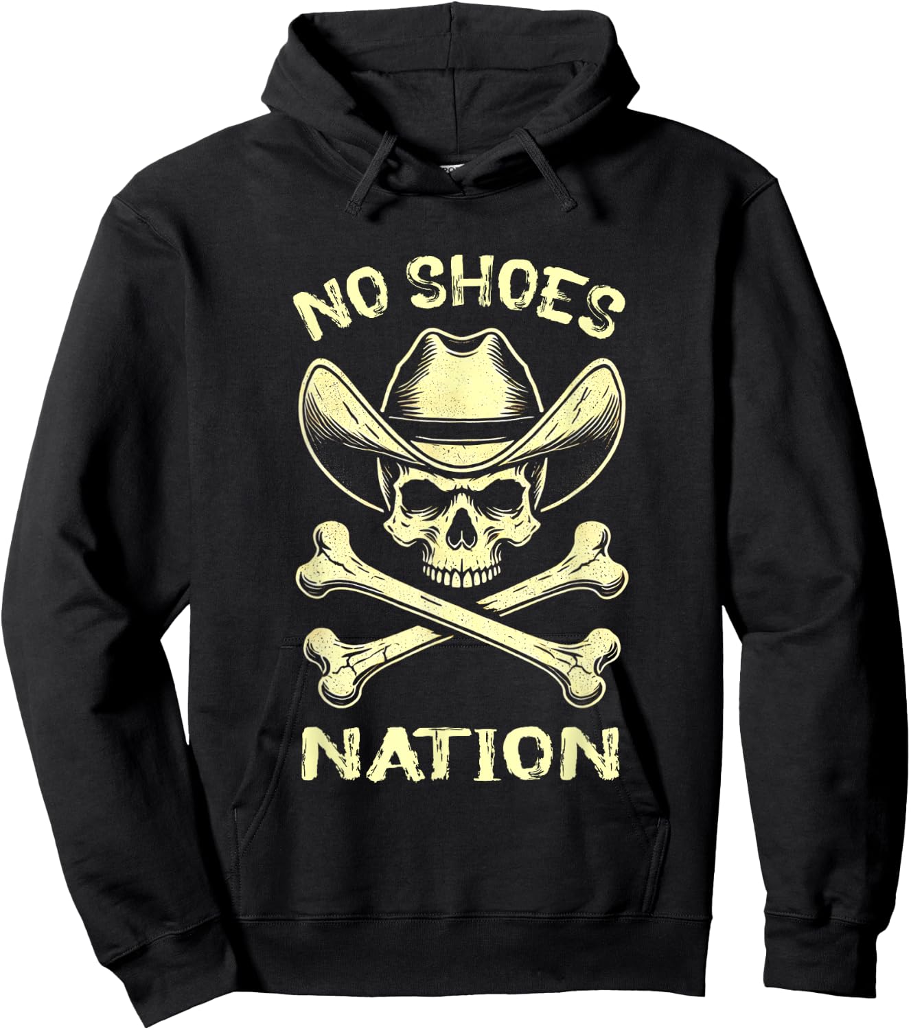 No Shoes No Nation Funny Skull Saying Shoes Hoodie - Hoodie | Black