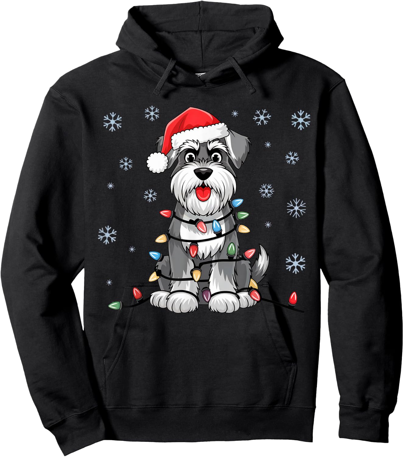Standard Schnauzer Christmas Lights Xmas Dogs Gifts Hoodie - Hoodie | Black