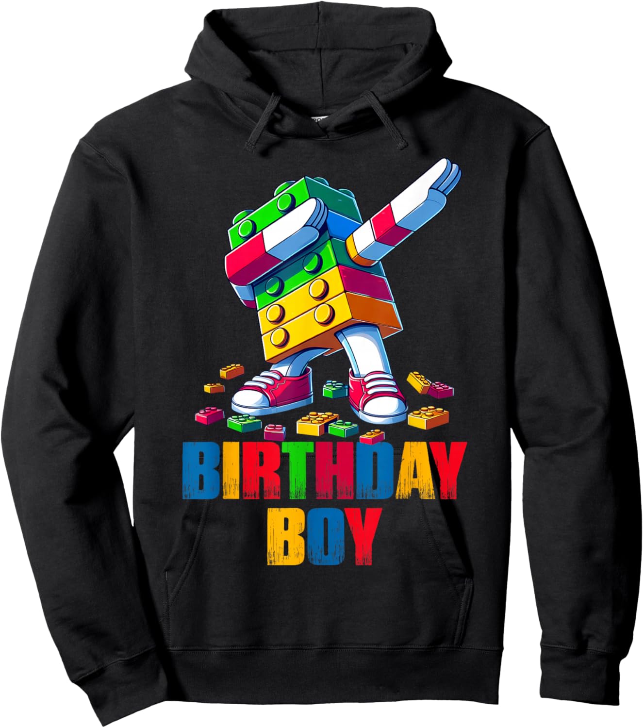 Birthday Boy Dabbing Master Builder Blocks Bricks B Day Hoodie - Hoodie | Black