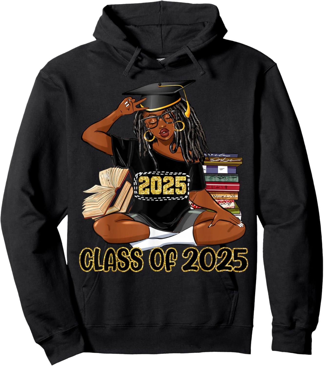 Class Of 2025 African American Women Black Girl Graduation Hoodie - Hoodie | Black