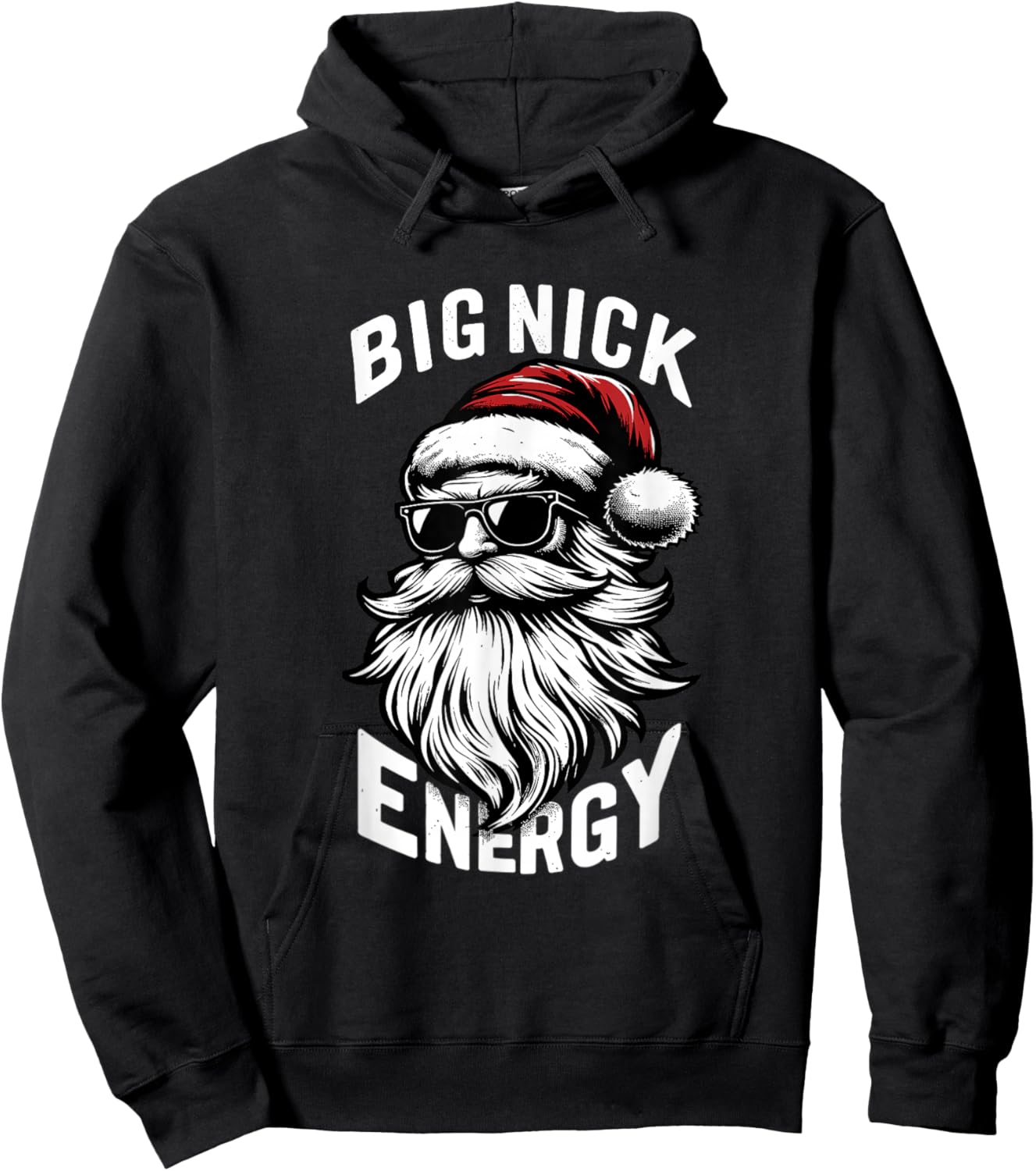 Big Nick Energy Funny Santa Christmas Hoodie - Hoodie | Black