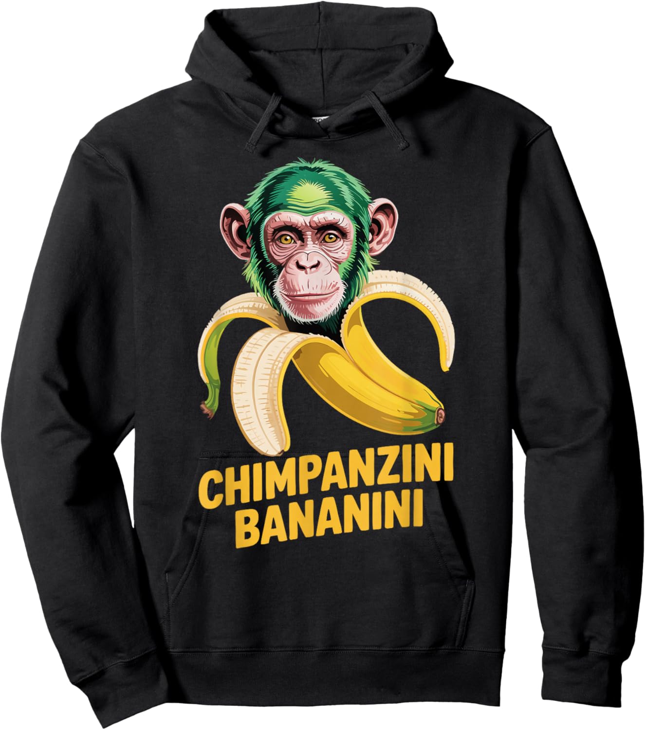 Watercolor Monkey Meme Italian Brainrot Chimpanzini Bananini Hoodie - Hoodie | Black