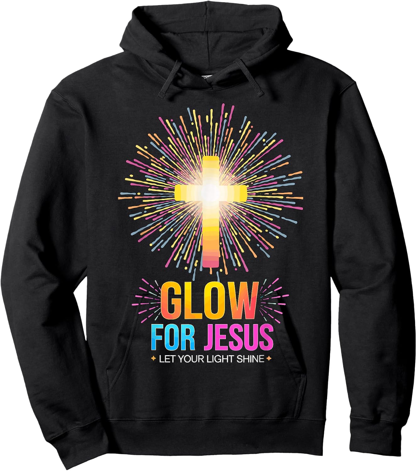 Glow for Jesus Let your Light Shine Hoodie - Hoodie | Black
